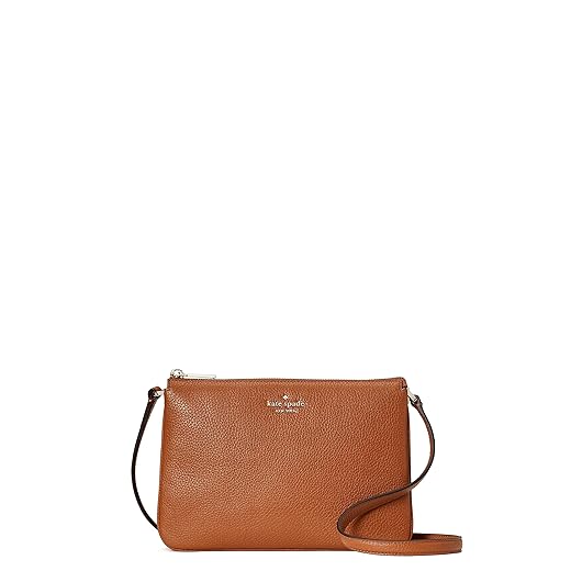 Kate Spade Leila Triple Gusset Crossbody Pebbled Leather Shoulder Bag Gingerbread/Brown