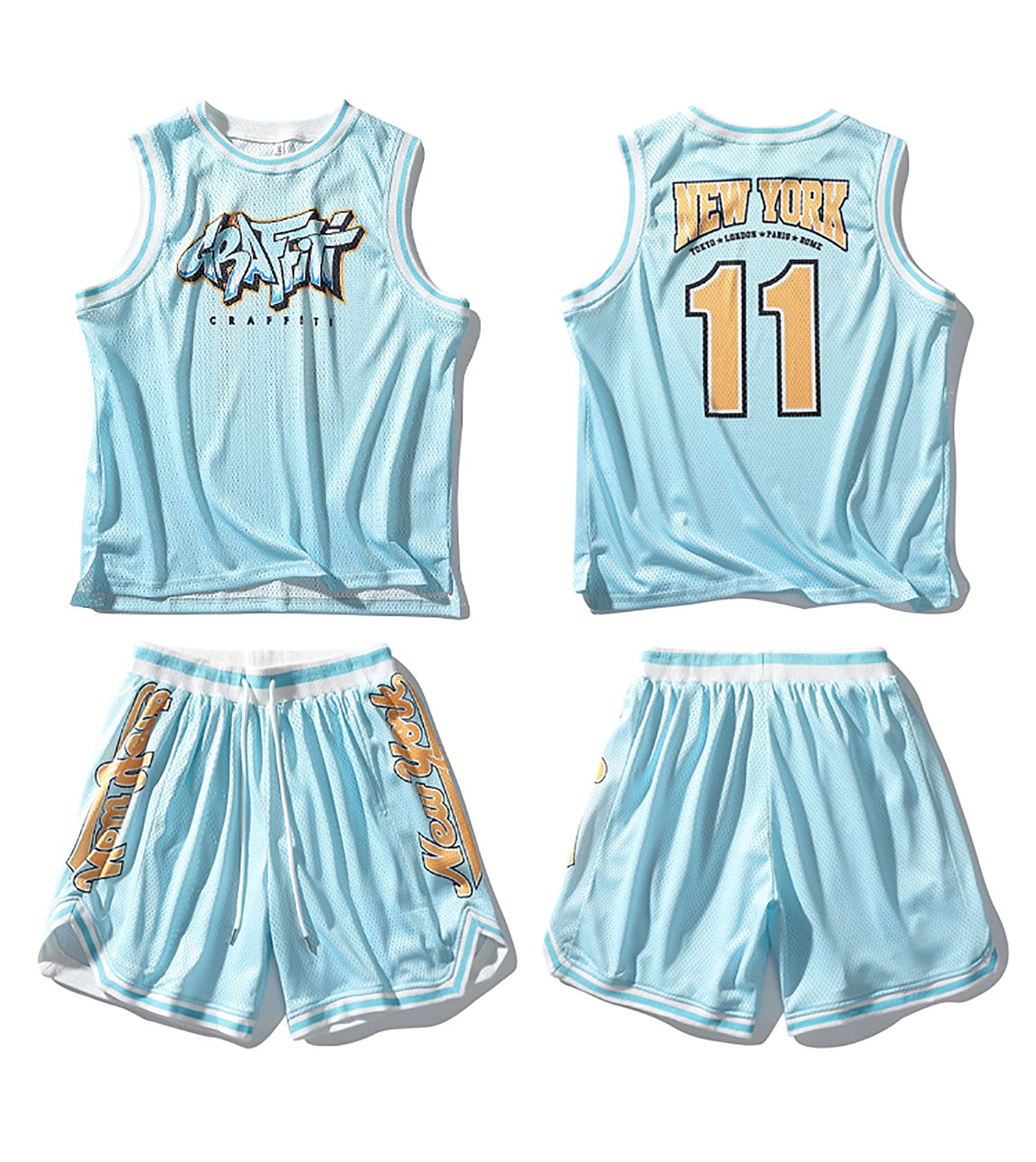 Camisetas y Pantalones Cortos de Baloncesto New York 11# Uniforme de Ropa Deportiva para Hombres/Fútbol Callejero Juvenil