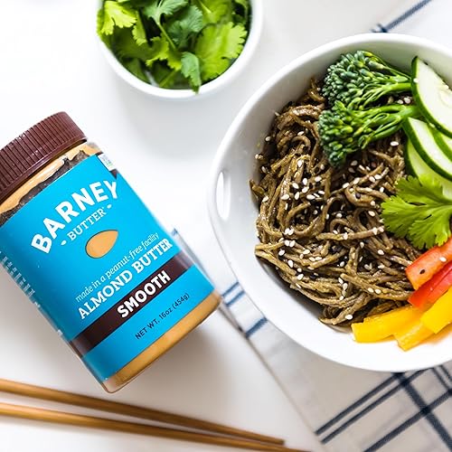 Vista 28 de BARNEY Mantequilla de almendras, crujiente, apta para dieta paleo, KETO, sin OMG, sin piel, 16 onzas