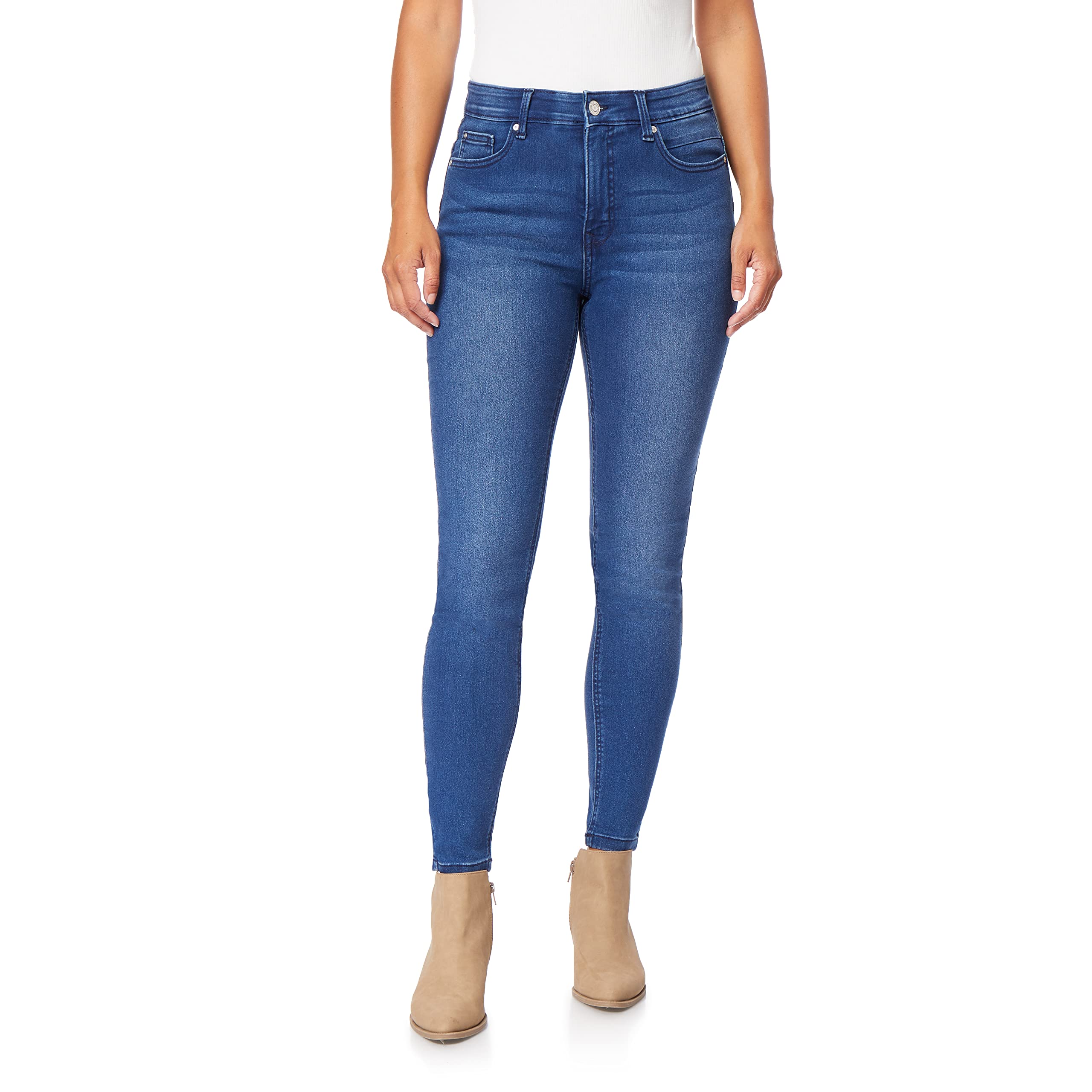 Angels Forever Young Women's 360 Sculpt Skinny Mid-Rise Jeans
