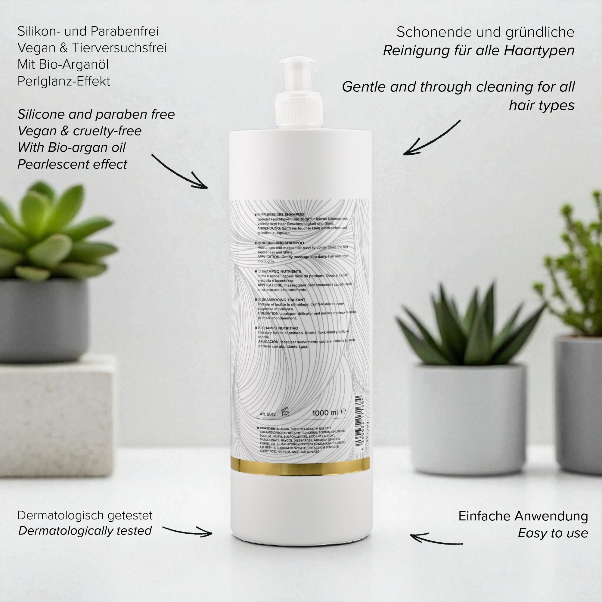 Szampon do włosów naturalnych + balsam do włosów, zestaw 1000 ml – peruka zastępcza – intensywna pielęgnacja prawdziwych włosów, tresek oraz przedłużeń włosów