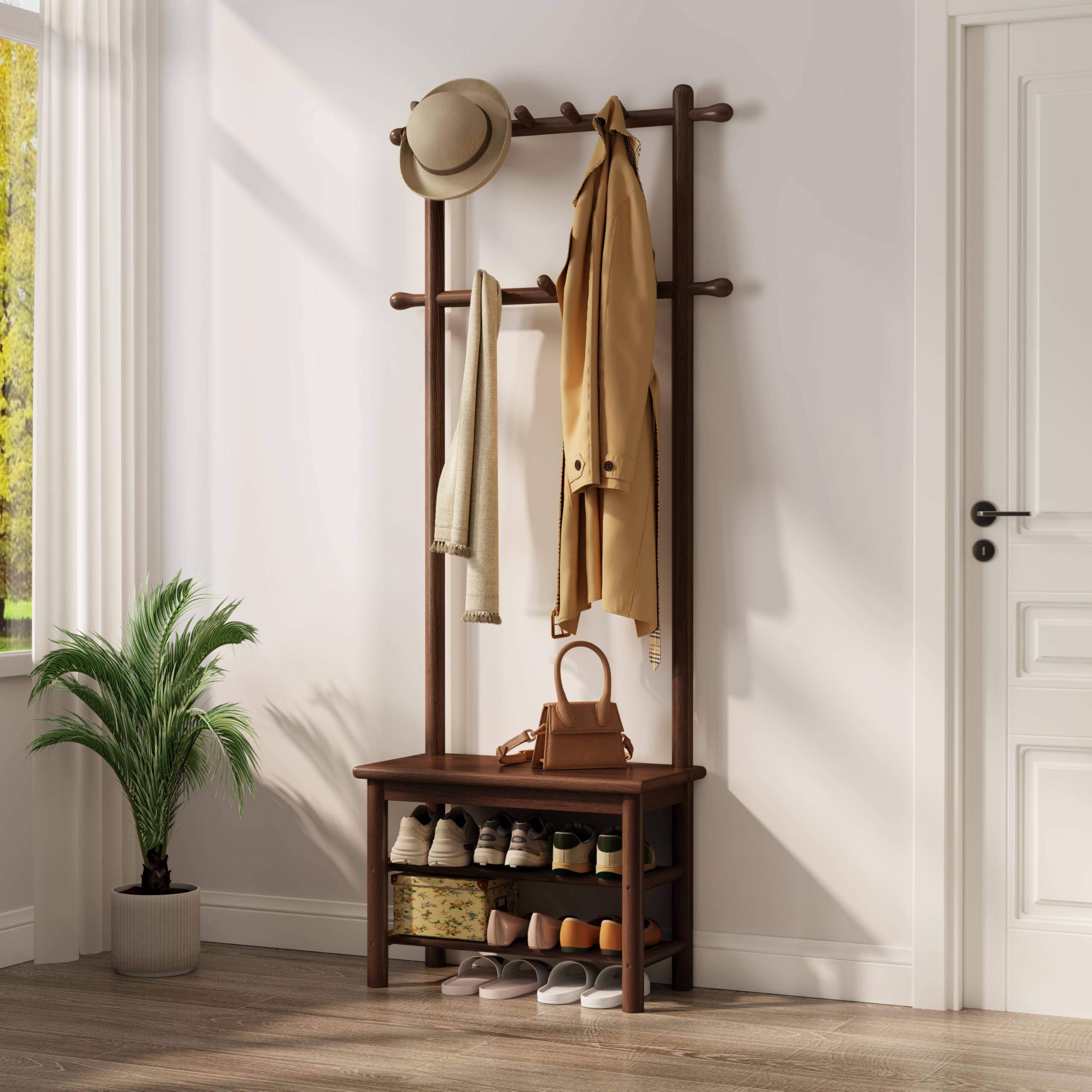 Amazon.com: AQIMUELE Hall Tree, Coat Rack with Shoe Storage