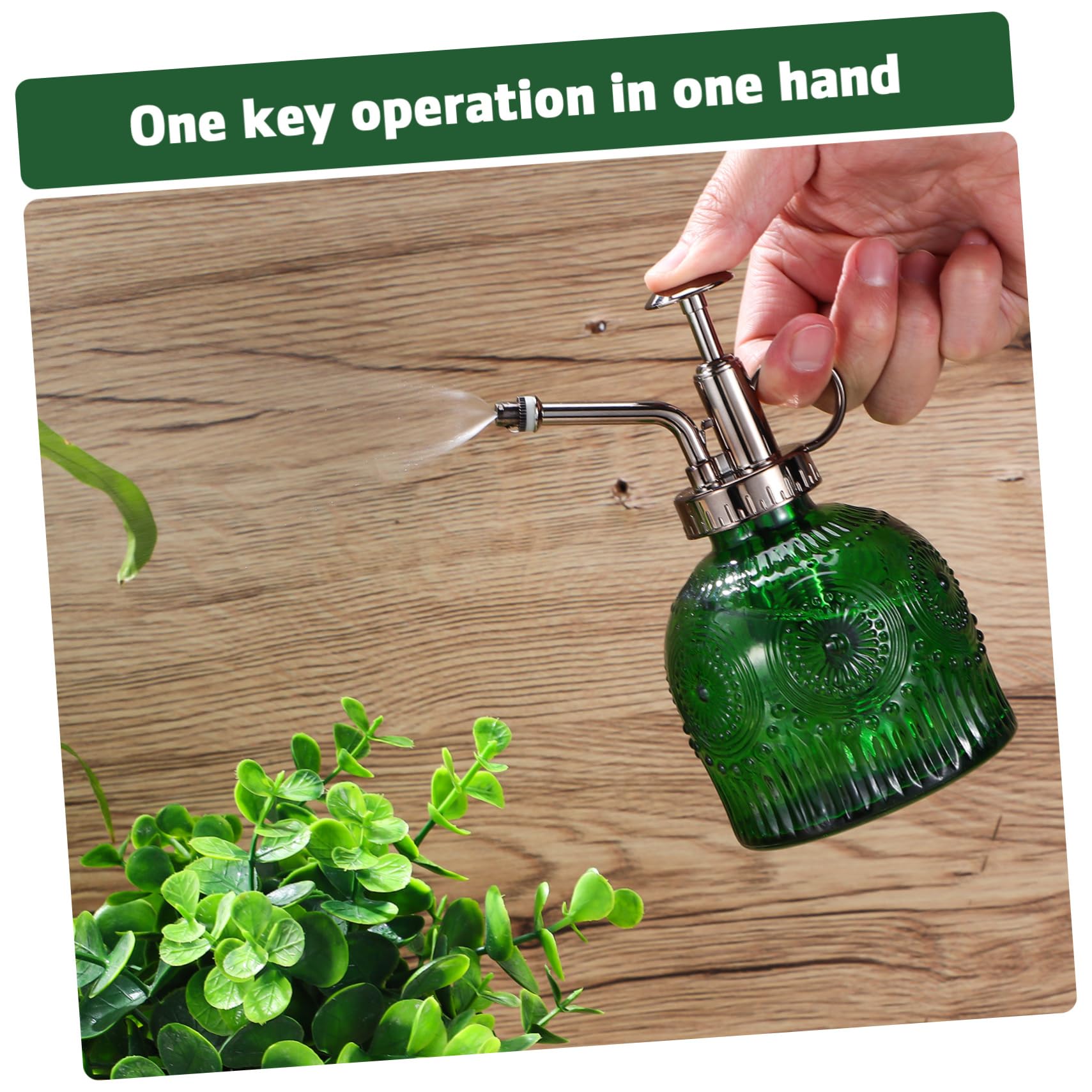 GALPADA 5 Pièces Bouteille Pulvérisateur Plantes Vaporisateur Main Élégant Vert avec Tête Cuivrée Vaporisateur Réutilisable pour Jardinage Intérieur et Extérieur