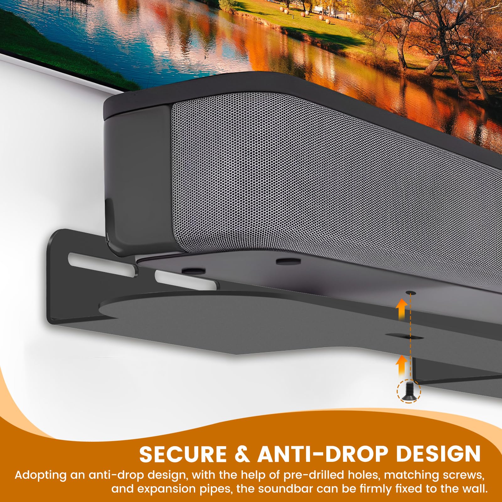 Uchwyt soundbar do Sonos Beam, uchwyt ścienny kompatybilny z Gen 1 i Gen 2, Sonos Beam Sound Bar, uchwyt montażowy pod telewizorem, łącznie z niezbędnym sprzętem montażowym, uchwytami