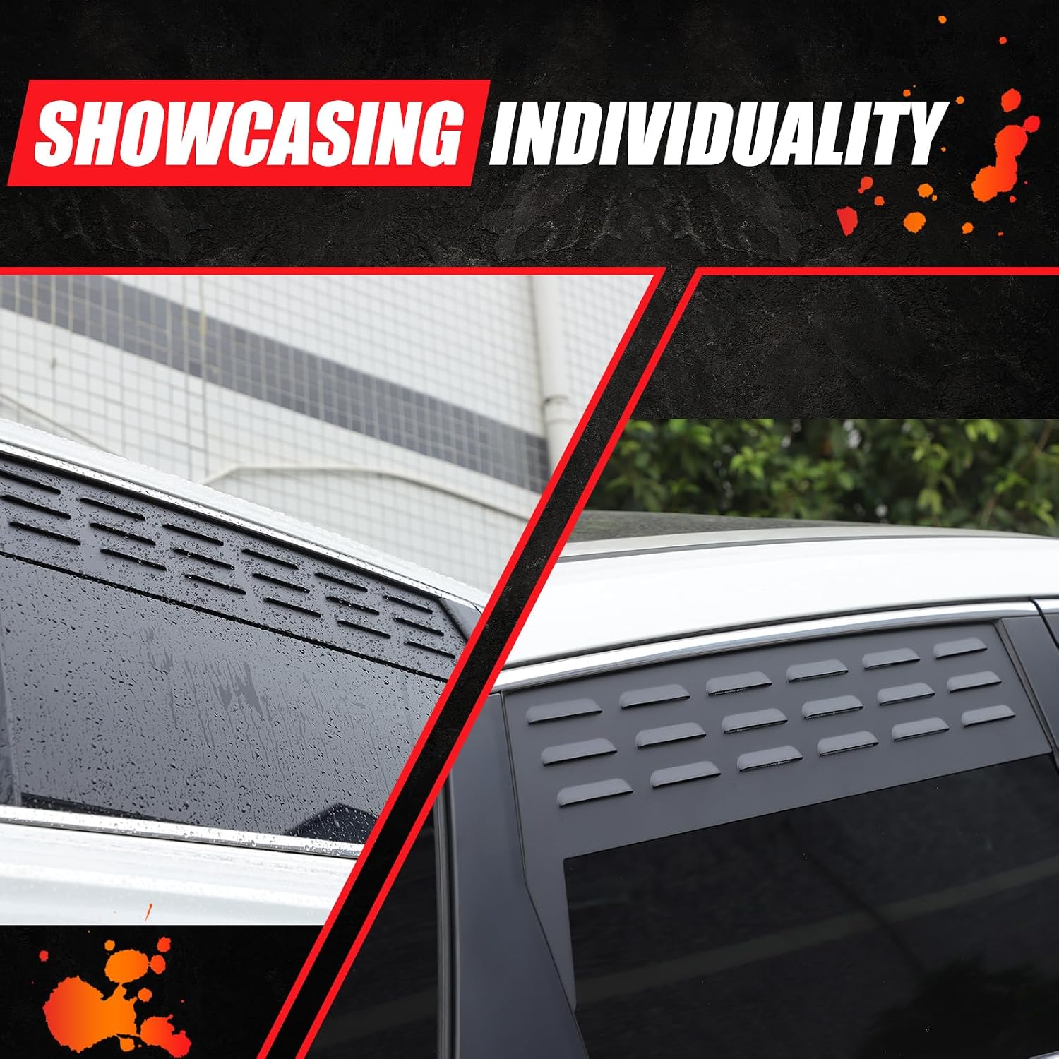 PIUGILH Rear Window Louver Vent Cover Compatible with Honda CRV/Breeze 2017-2025 Accessories, Rear Window Glass Louvers Cover Air Vent Trim