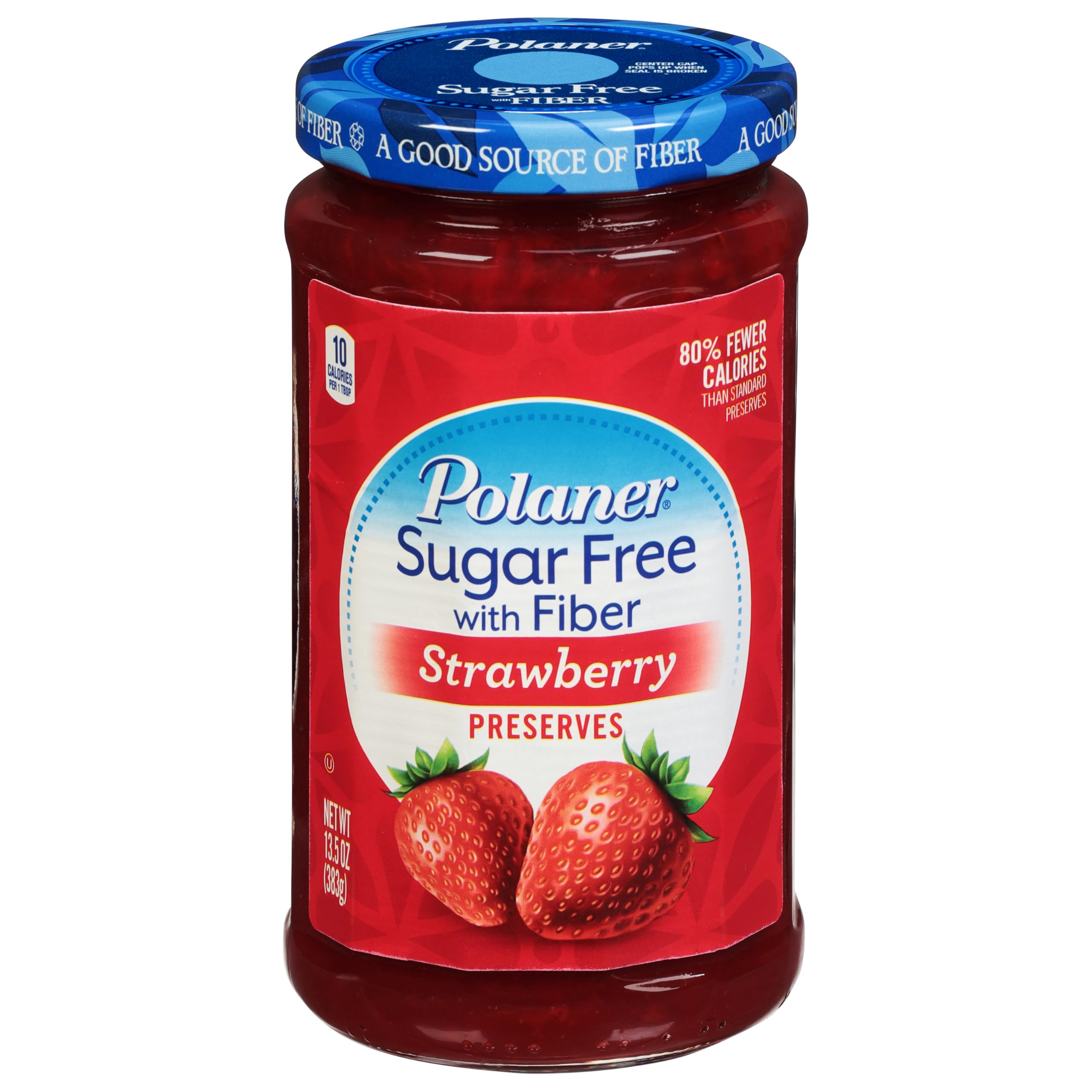 Polaner Sugar-Free Strawberry Preserves with Fiber, 13.5 Ounce