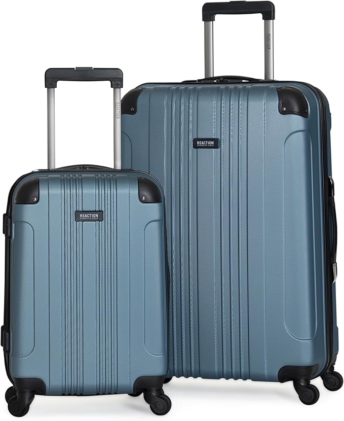 Kenneth Cole REACTION Out of Bounds Lightweight Hardshell 4-Wheel Spinner Luggage, Naval, 2-Piece Set (20" & 28")