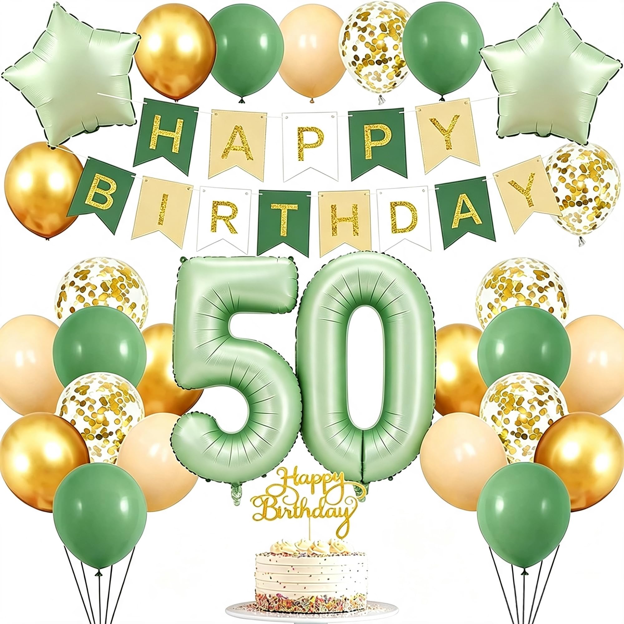 HGWOUY Birthday Decorations 50 Birthday Party Balloons Set Party Decor