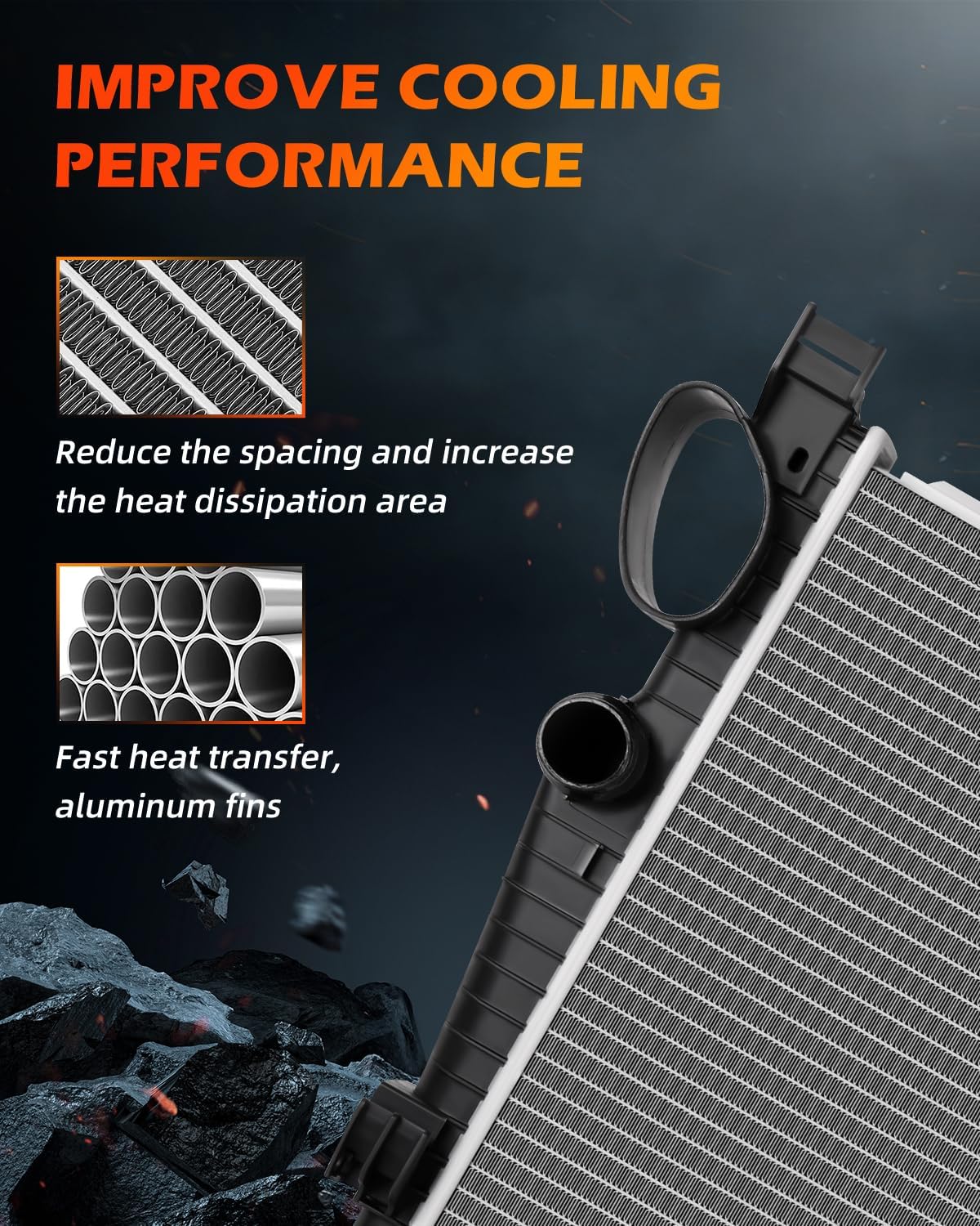 OCPTY 2652 Radiator fit for 2000-2006 for Mercedes-Benz CL500 5.0L 2003 for Mercedes-Benz CL55 AMG 5.4L 2001-2003 for Mercedes-Benz CL55 AMG 5.5L Engine Coolant Radiator
