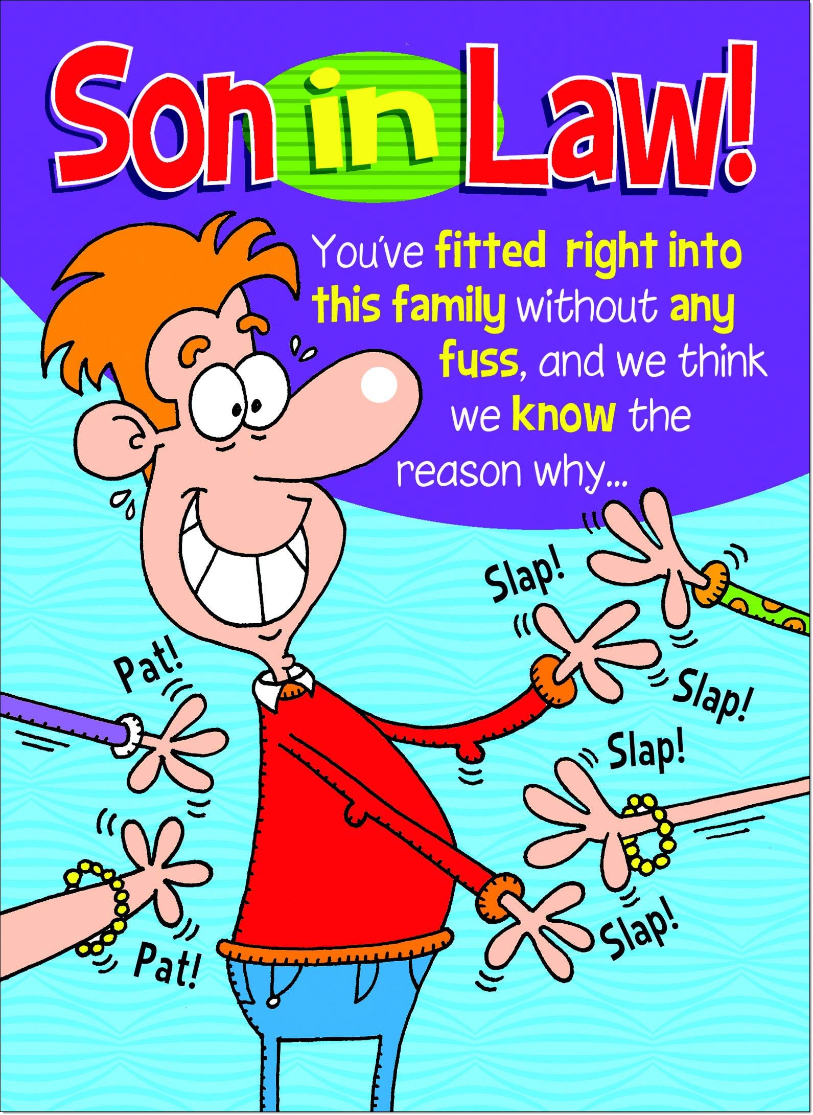 doodlecards Funny Son in Law Birthday Card Medium Size with Plain ...