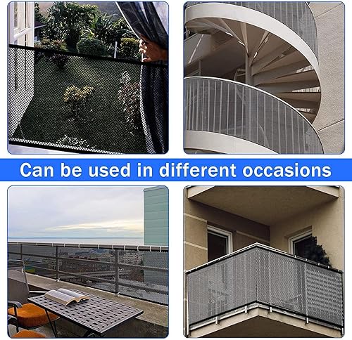 Miniatura 5 de JIFTOK Puerta de bebé para escaleras, protector de barandilla para niños, mascotas, juguetes, 59 pies de largo x 2.66 pies de alto, red de seguridad