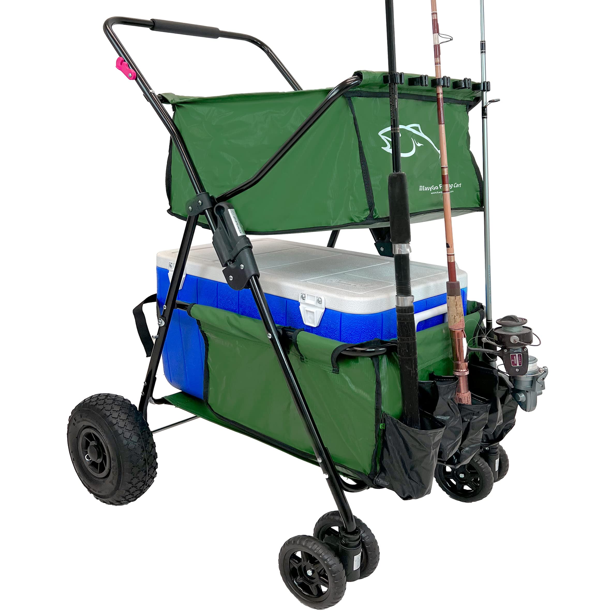 Fishing Cart Wagon Holds 5 Fishing Poles Portable Large Air