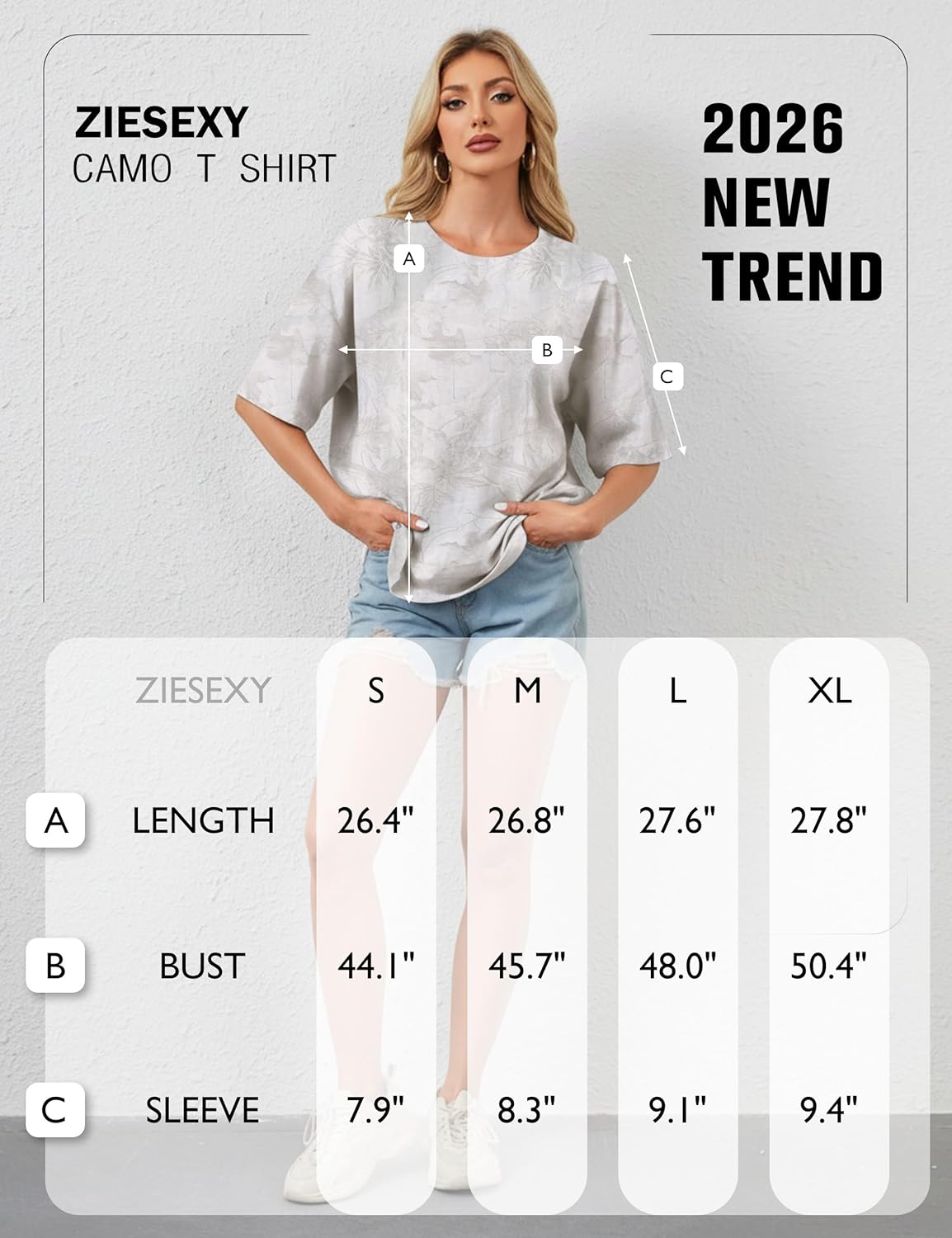 Camo Shirt Women Oversized Short Sleeve T-Shirts Crew Neck Camouflage Shirt Teen Girls Casual Loose Summer Tee Shirt - Image 4