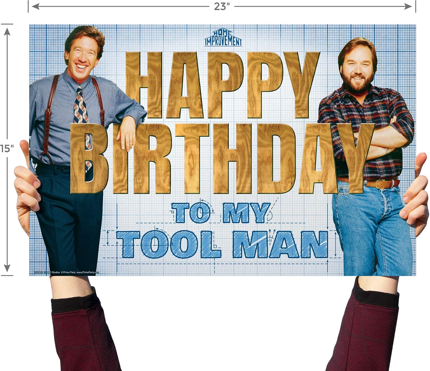 Prime Party Funny Plastic Yard Signs – 15" x 23" Birthday Yard Signs with Stakes for Your Front Lawn Made of Corrugated Plastic - Made in USA (Home Improvemnt - HBD Toolman)