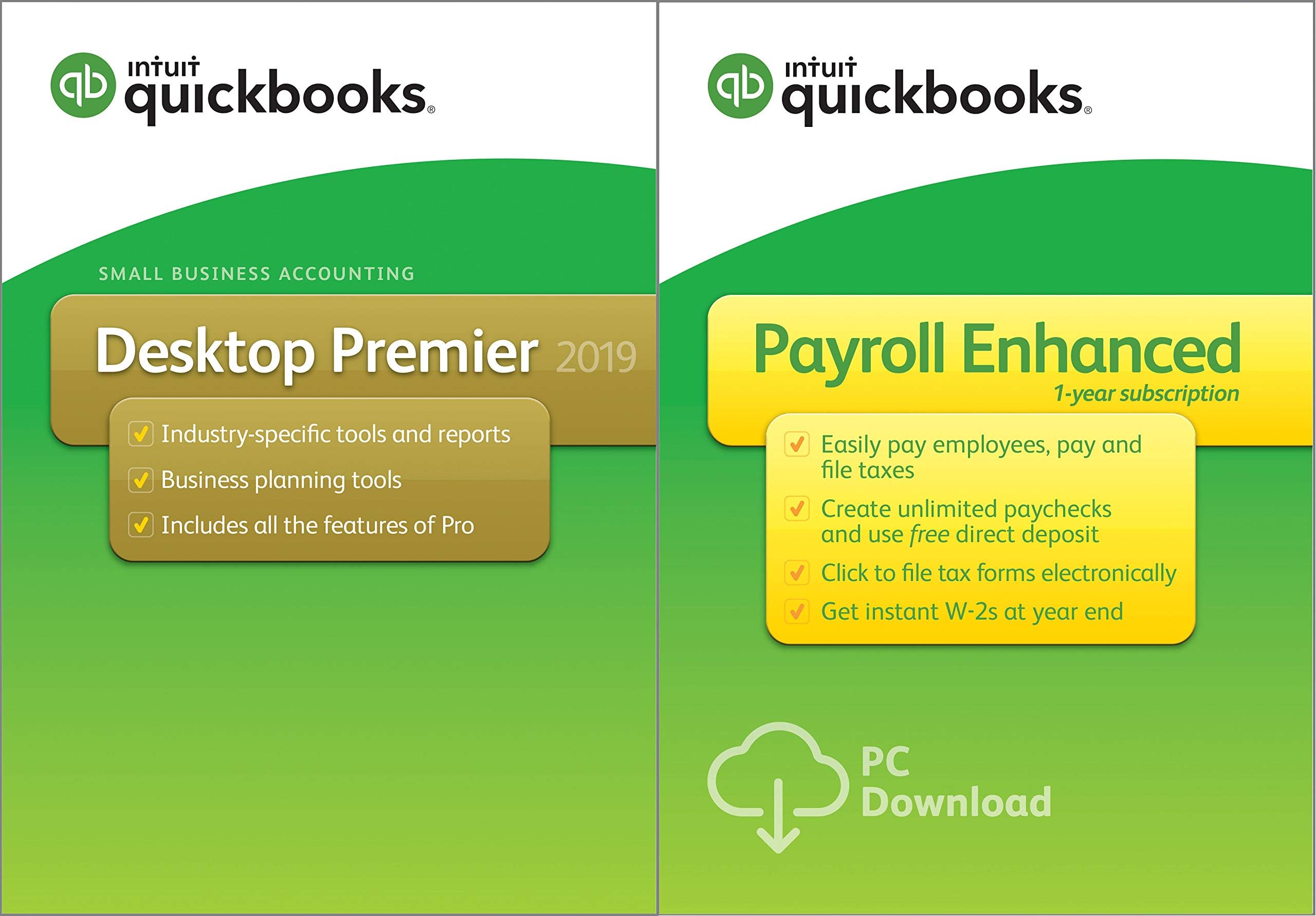 QuickBooks Desktop Premier 2019 [PC Disc] with Enhanced Payroll