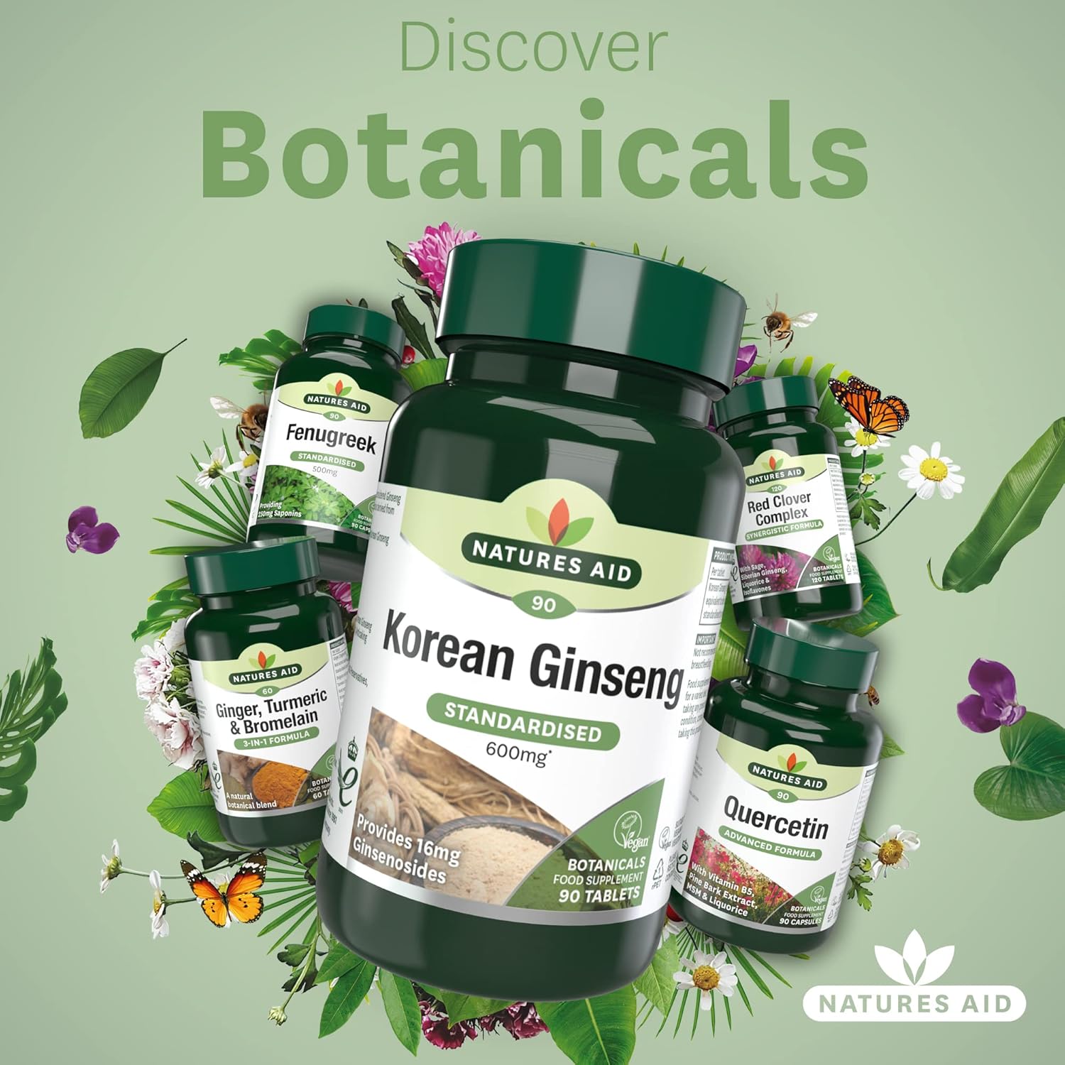 Natures Aid Korean Ginseng90x 600mg Yaxa Colombia