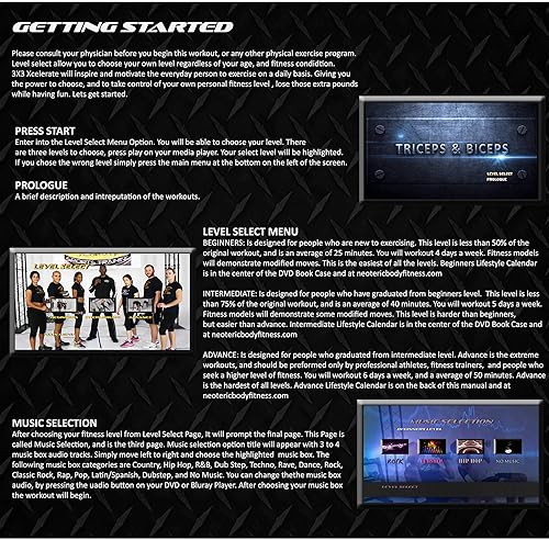 3X3 Xcelerate Level Select Entrenamientos - Juego de 9 (DVD)