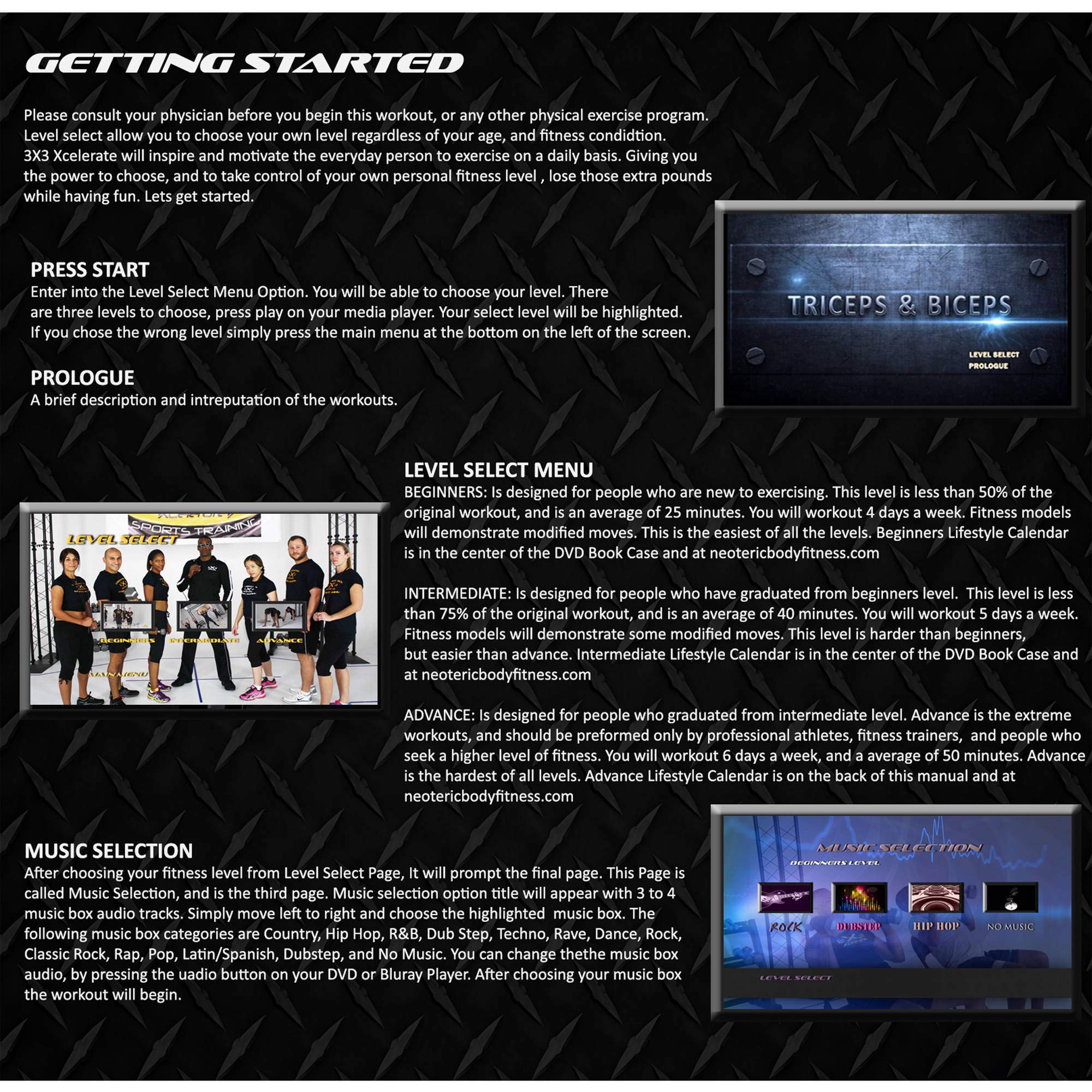 Neoteric Body Fitness 3X3 Xcelerate Level Select Workouts - Set of 9 (DVD)