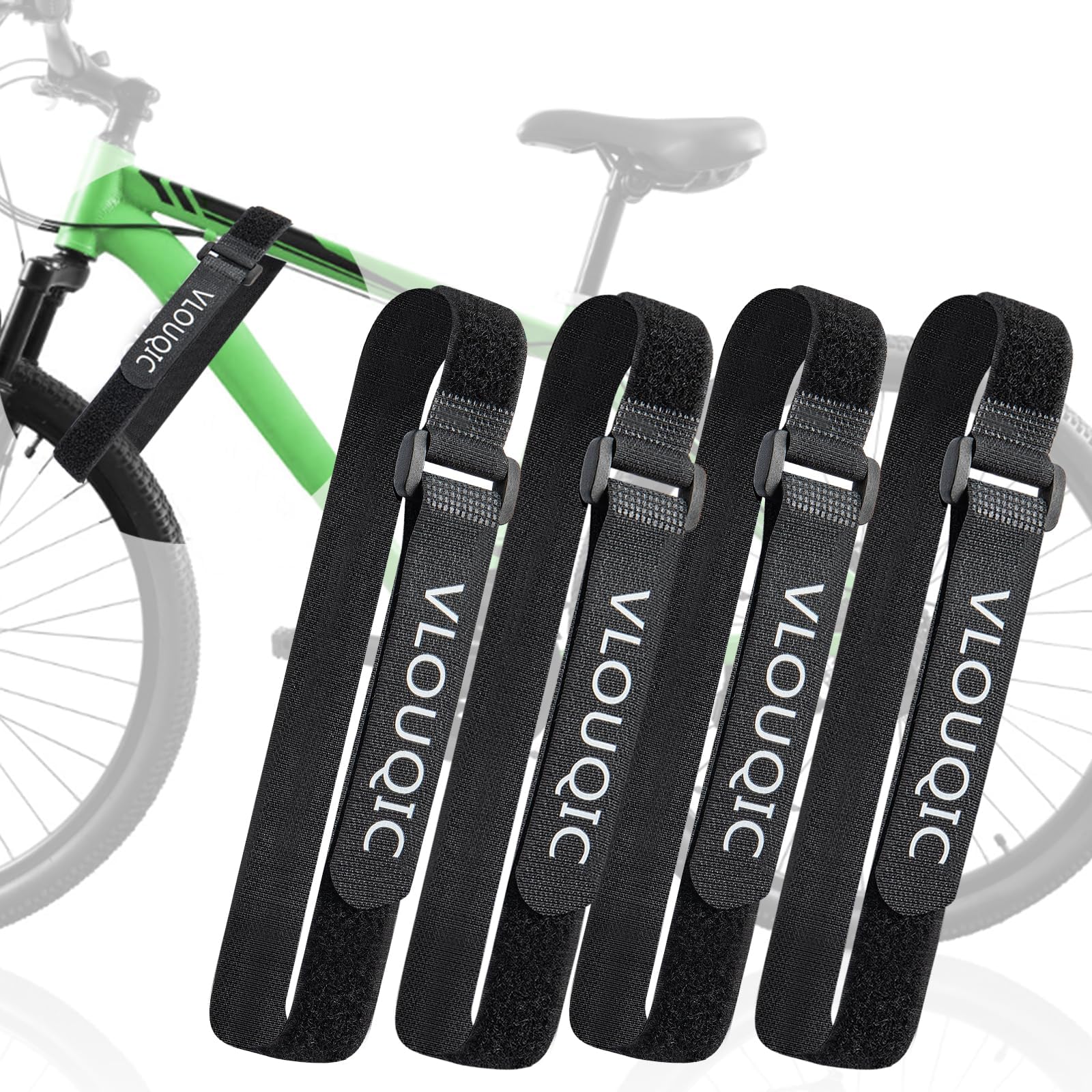 4 PCS Bike Rack Straps Bike Wheel Straps, Adjustable Bike Straps for Rack with Durability Hook Bike Car Rack Accessories, Keep The Bicycle Wheel from Spinning for Transportation and Storage
