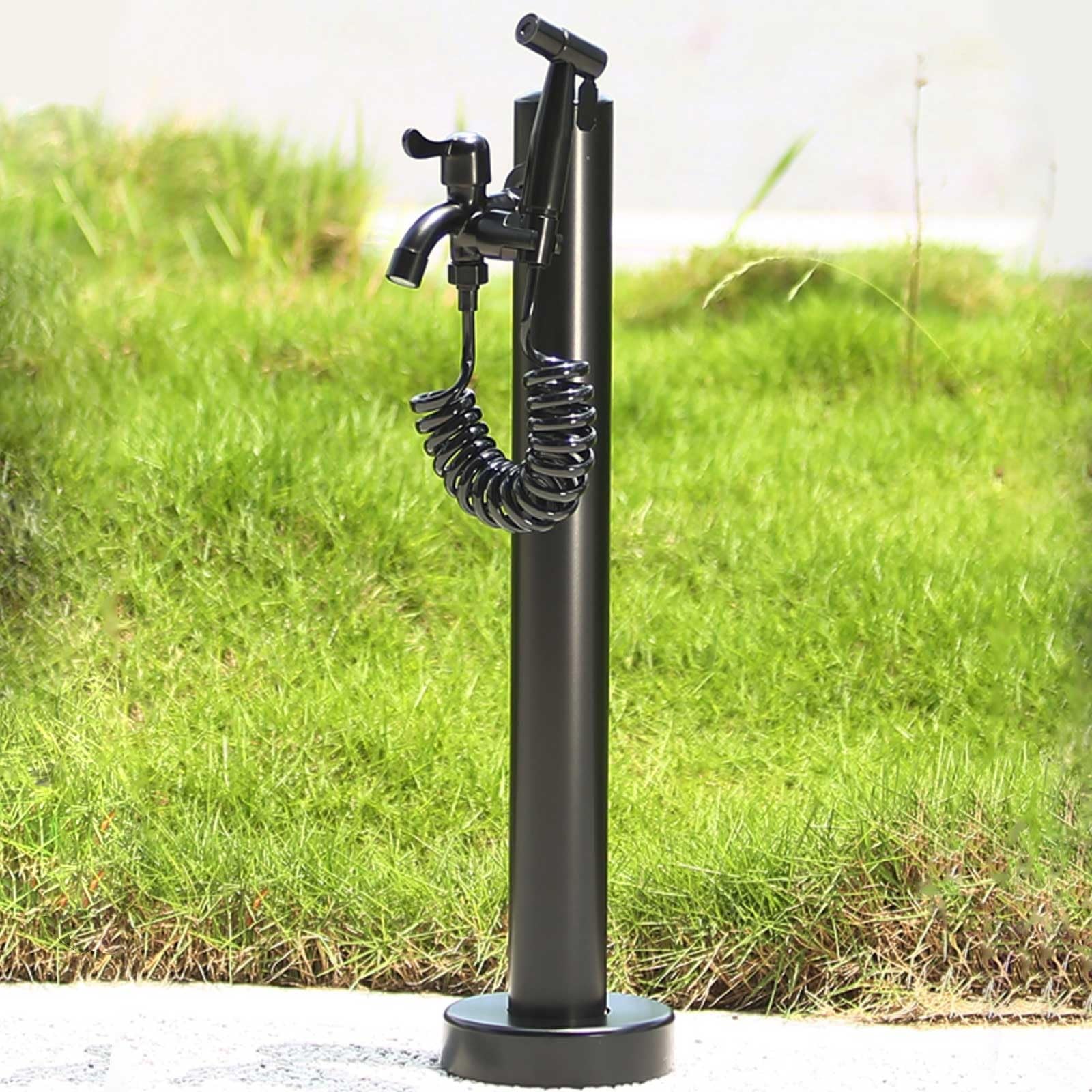 WOTZOV Stainless Steel Vertical Garden Water Column With Faucet & Spray Gun, 24In Outdoor Antifreeze Watering Solution For Irrigation, Washing, Fountains，95cm/37in