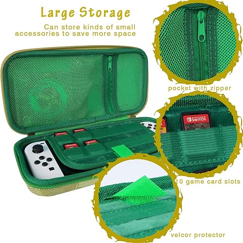 Miniatura 2 de TIKOdirect Carrying Case for Switch & Switch OLED, Hard Shell Travel Carry Case with 10 Game Card Slots, Protective Storage Bag for NS Zelda Console