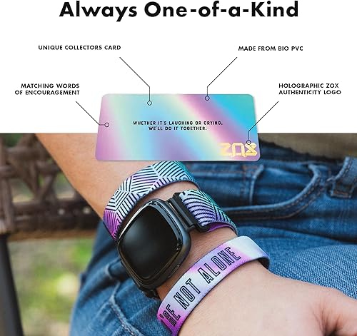 Miniatura 4 de ZOX Correa para reloj inteligente Android  Banda elástica con afirmaciones motivacionales y hermosas obras de arte  Regalos para hombres, mujeres y