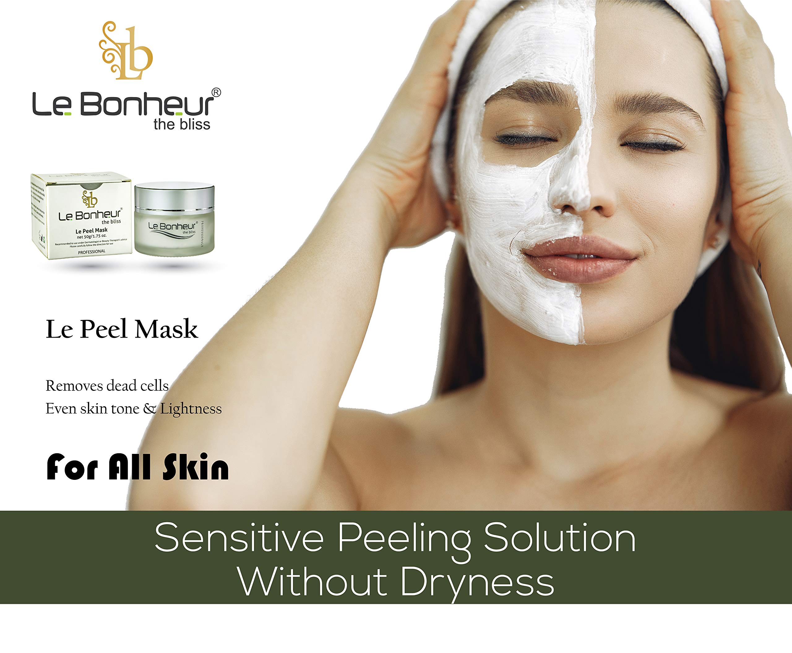 Le Bonheur Le Peel Mask | Mild Peeling for Sensitive Skin | One Solution For Many Skin Concern | Gives Even Tones | For All Type Of Skin | Men & Women | 50gm 2