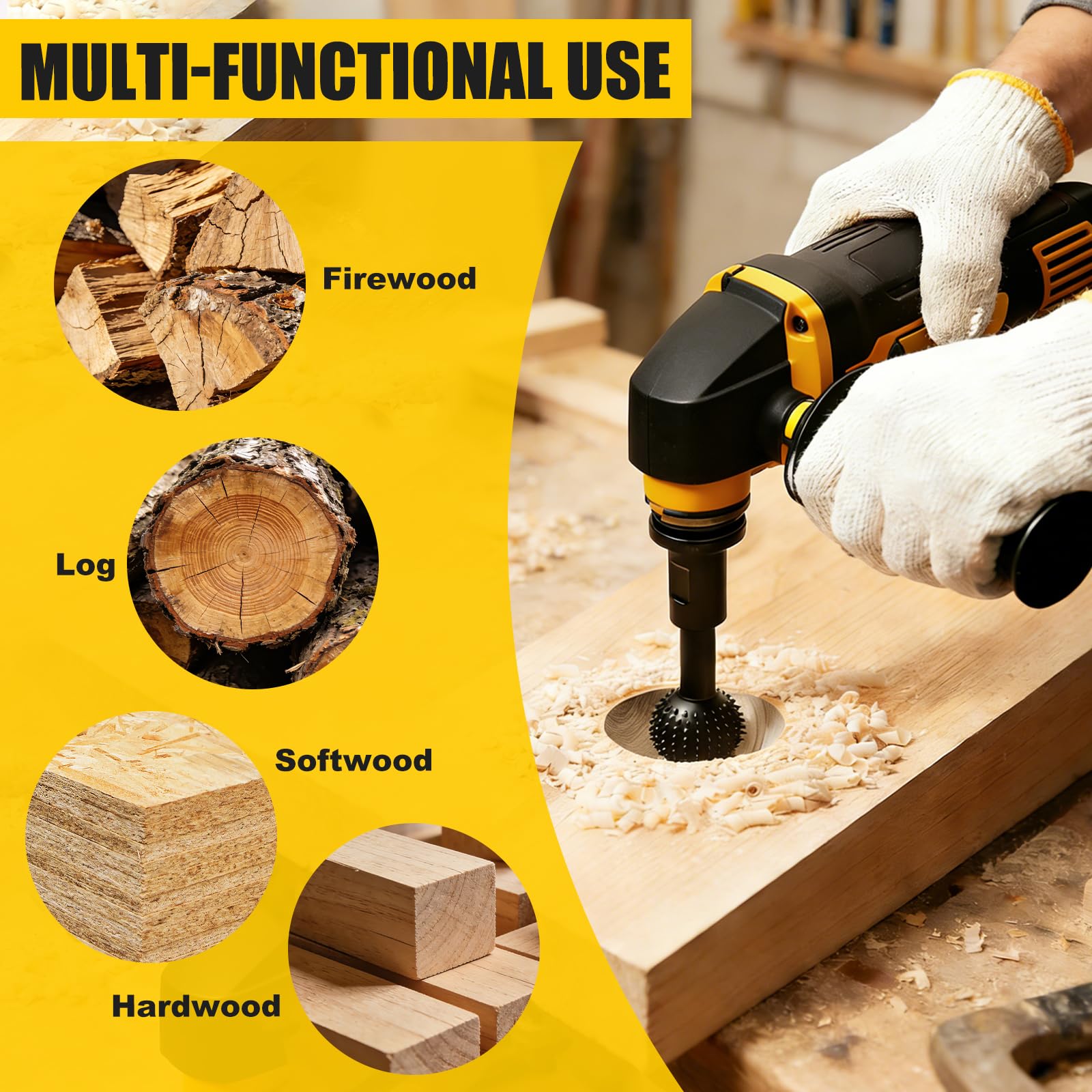 Rasp per legno, diametro 25 mm + 40 mm, Ball Mill Wood Carving with M14 Thread, Wood Rasp for Angle Grinder 115/125 mm, Ideale per Hollowing, Incisione Grinding on Wood