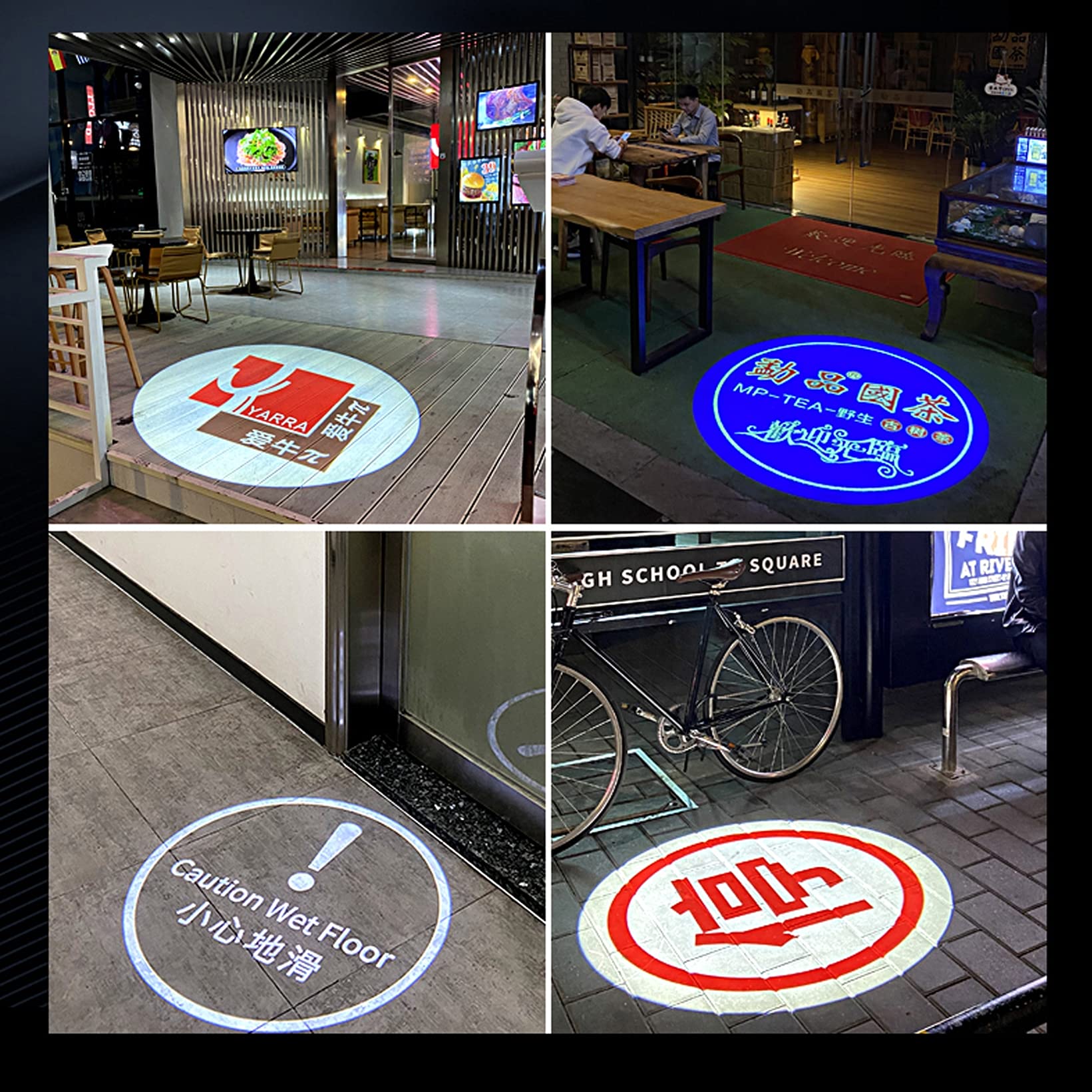 50W LED Logo Projecteur GOBO Modèle de Logo personnalisé Gratuit pour Magasin de Mariage de Mariage Restaurant de Noël Signes publicitaires,Noir,Remote Control