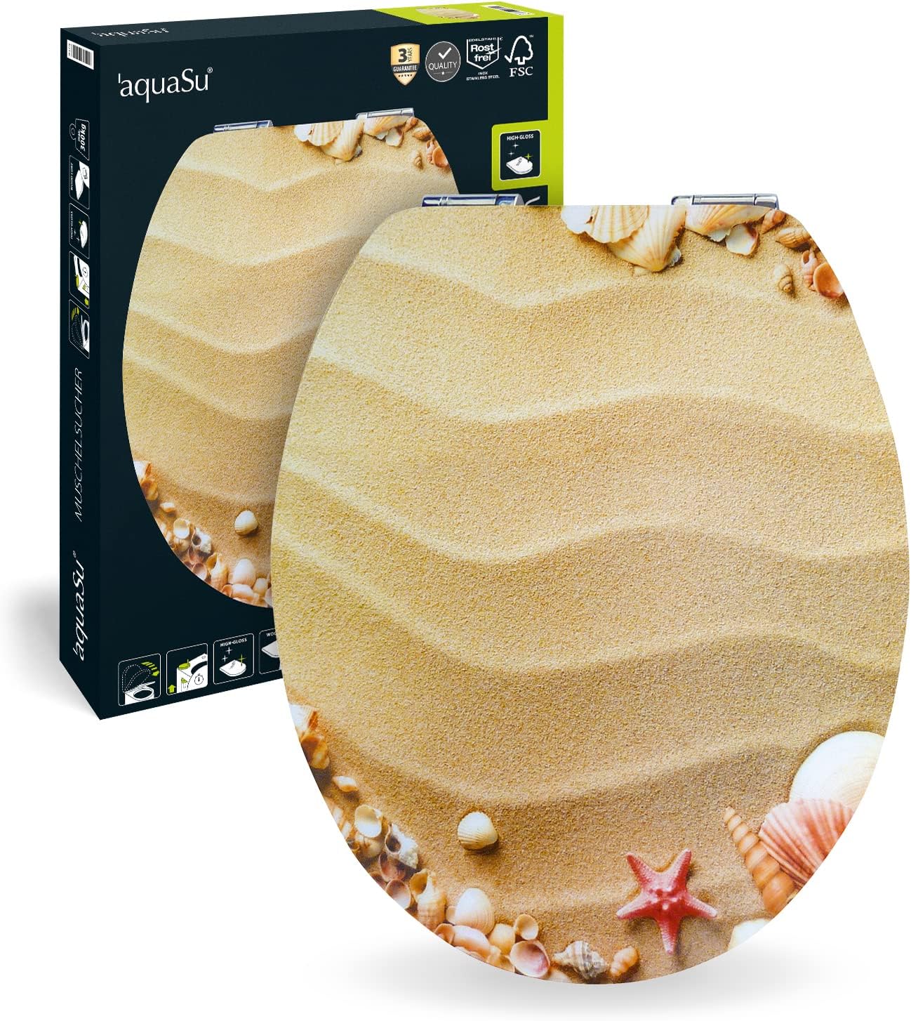 Sitzplatz 40215 6 Toilet Seat Shell Theme Soft-Closing Fast Fix