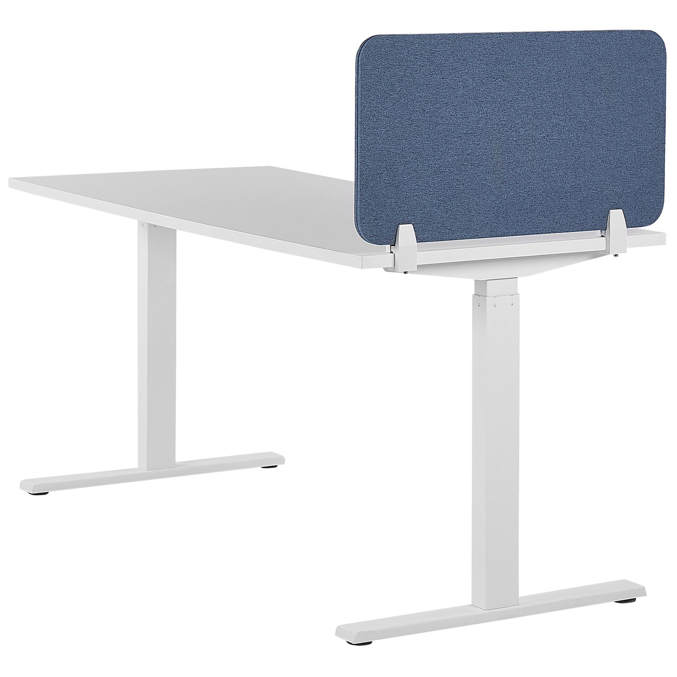 Beliani Séparateur Cloison Acoustique de Bureau et Table Bleu 72 x 40 cm Réduit Le Bruit et Les Distractions Visuelles Idéal pour Le Open Space