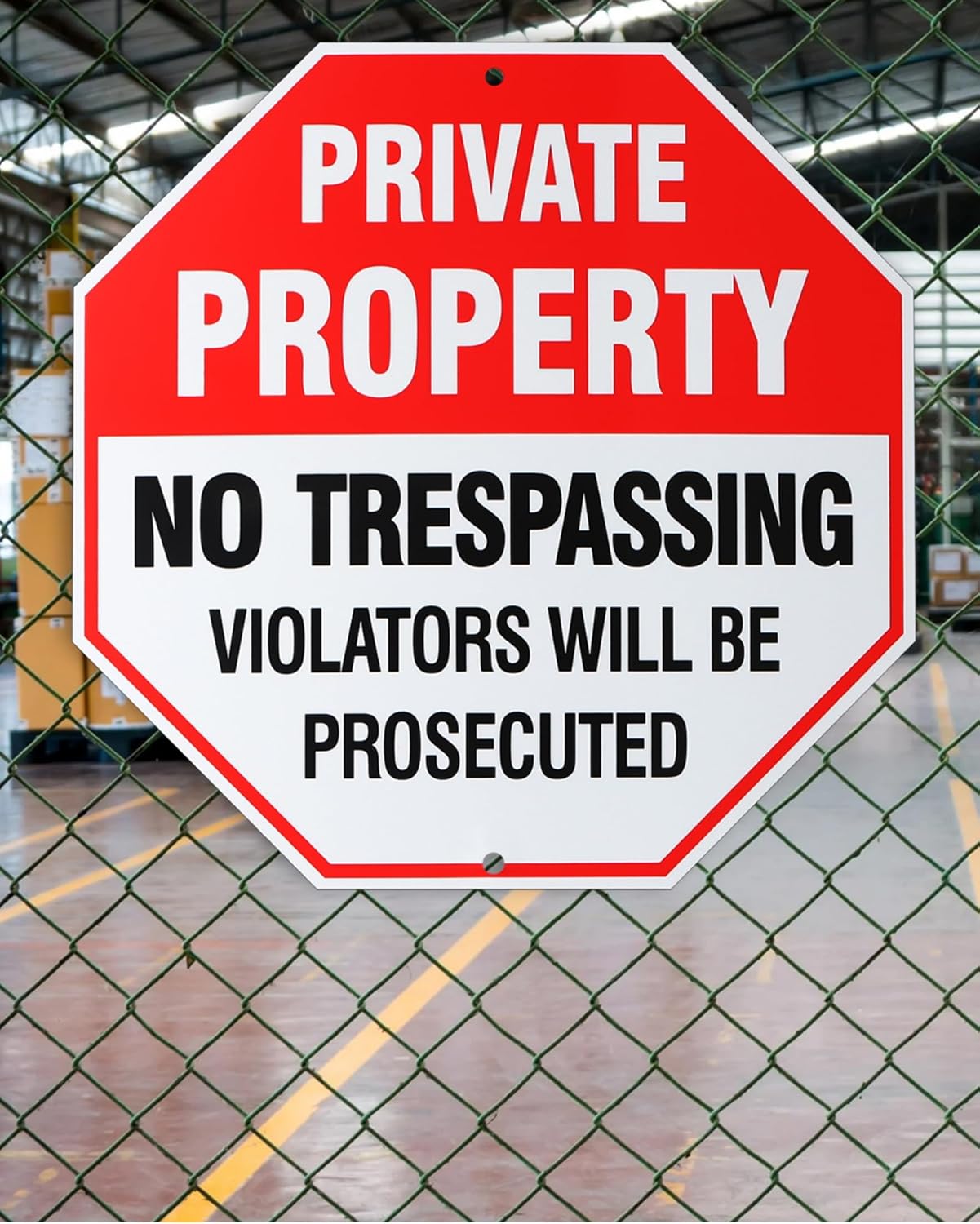 Thten Private Property Sign No Trespassing Violators Will be prosecuted,12" x 12" Waterproof,Security Signs for House, Business,Driveway to Keep Out Trespassers,Suitable for Outdoor Indoor Use