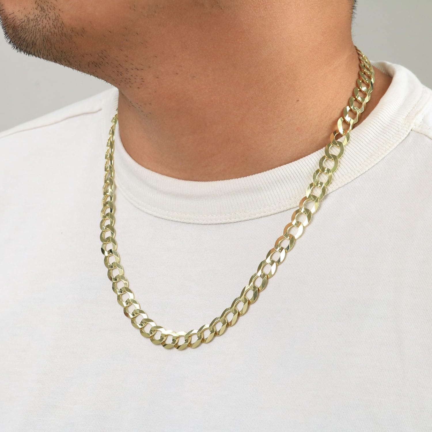 Nuragold 10k Real Yellow Gold Solid Cuban Curb Link 10mm Chain Necklace (20"-30") Italian Jewelry for Men - Image 9