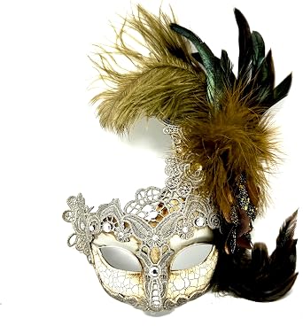 Storm Buy] Women Lady Girls Costume Venetian mask Feather Masquerade Mask Halloween Mardi Gras Cosplay Party Masque For Adult