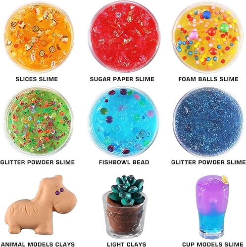 Miniatura 4 de Kit de fabricación de slime de 126 piezas para niñas y niños, idea de cumpleaños para niños a partir de 5 años. Los suministros definitivos incluyen