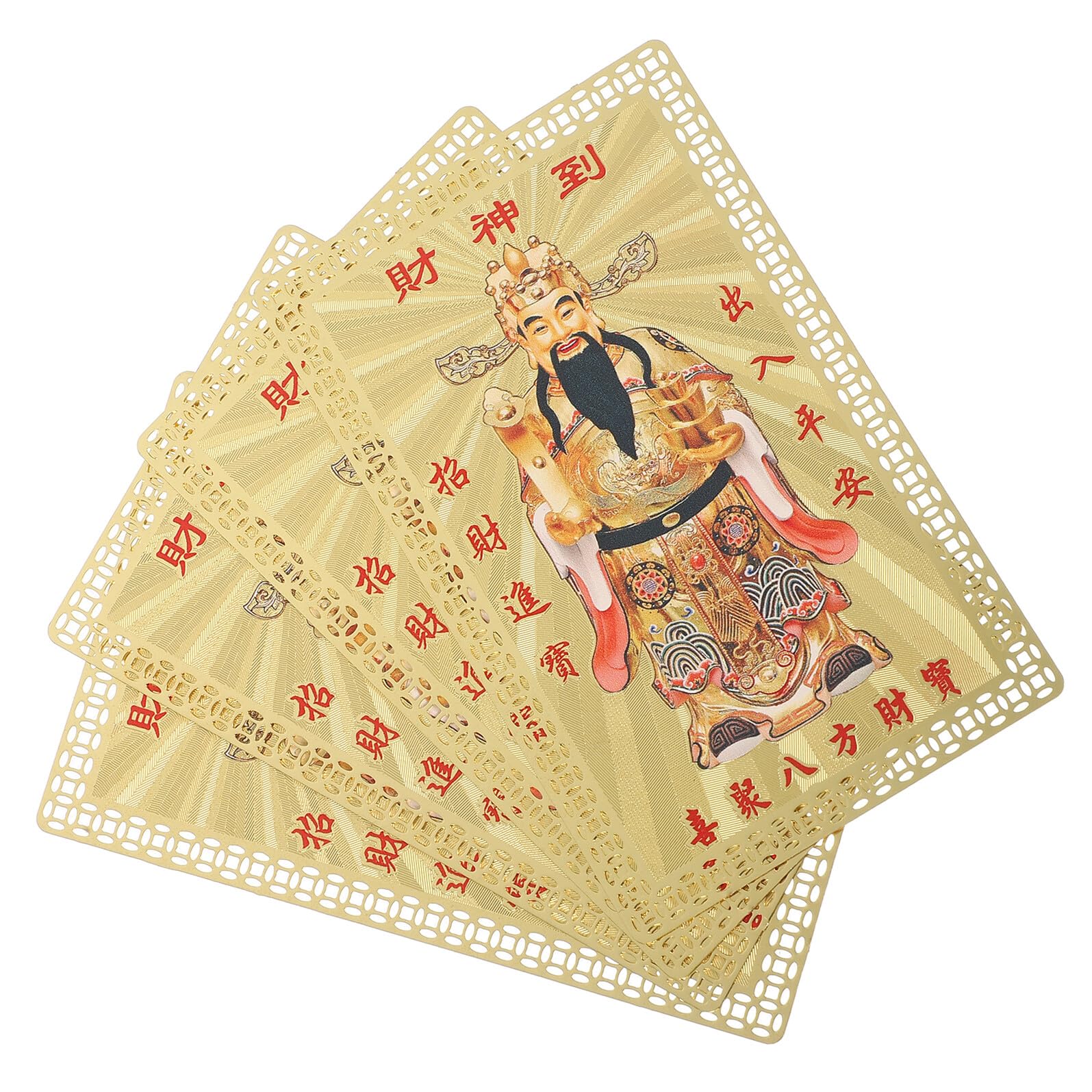 Amuleto de Cai Shen tarjeta de la suerte de la fortuna para regalar prosperidad a tu familia