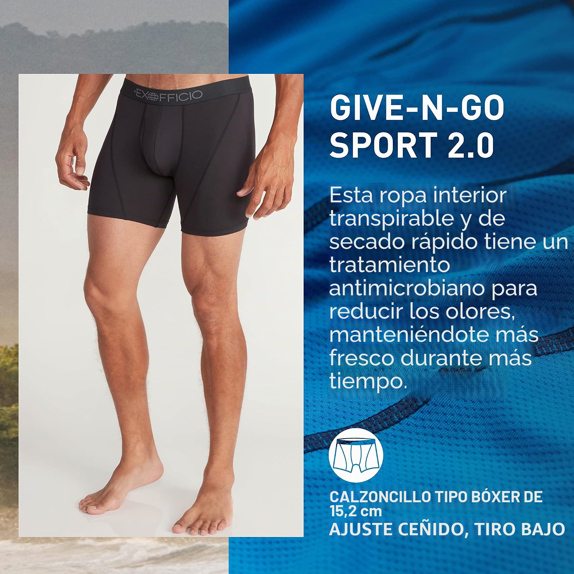 Ex-Officio Give-n-go Sport 2.0 Boxer Brief 6" Ropa Interior de Hombres Hombre