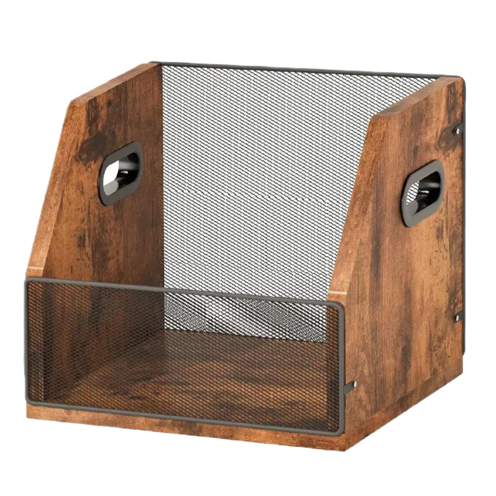 Pudełko do przechowywania płyt, stylowe rozwiązanie, 37 x 30 x 29 cm, organizer do albumów winylowych, organizer do ekspozycji albumów, łatwy dostęp, dla kolekcjonerów i miłośników muzyki