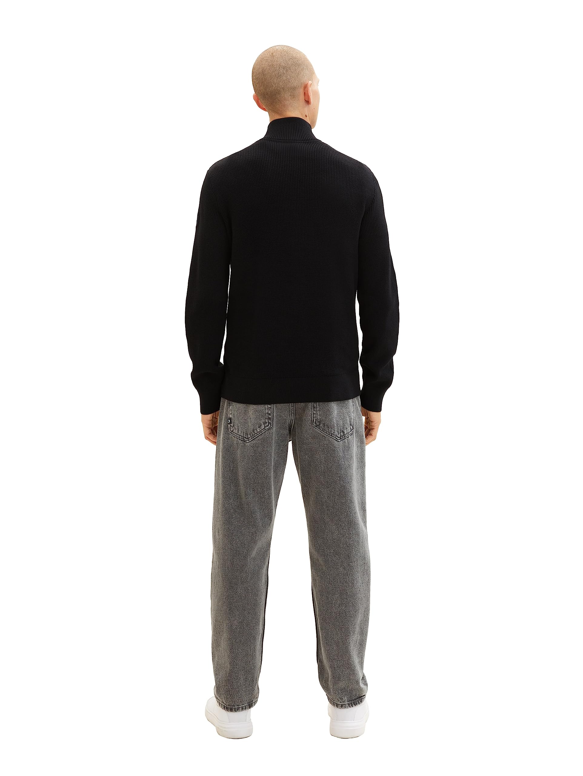 TOM TAILOR Herren 1038315 Strukturierter Strick-Pullover mit Troyer-Kragen (1er Pack)