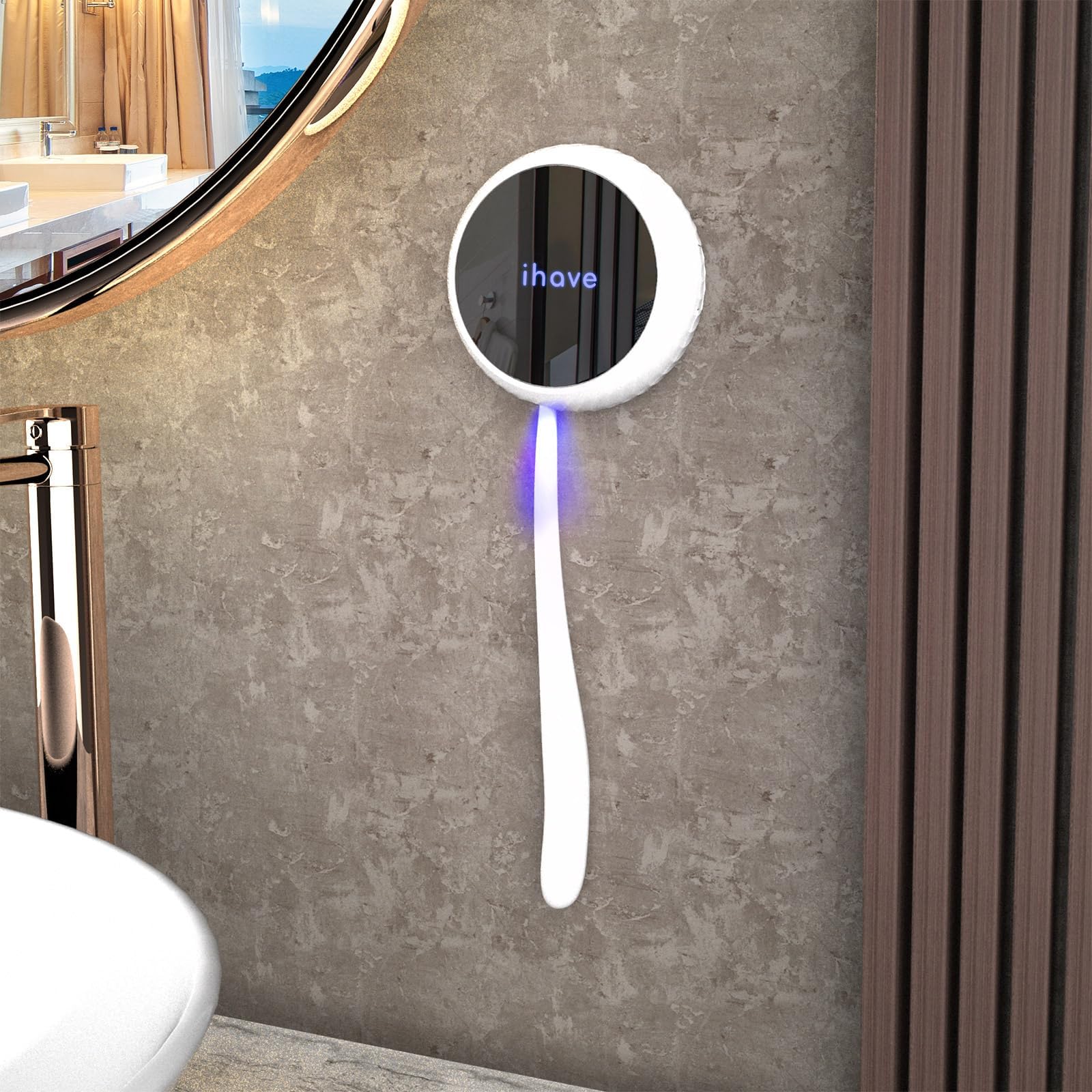 UV Toothbrush Holder Disinfectant - Magnetic Toothbrush Holder Wall No Drilling UV Toothbrush Steriliser, Portable Toothbrush Holder for Electric Toothbrushes, Travel & Bathroom, White