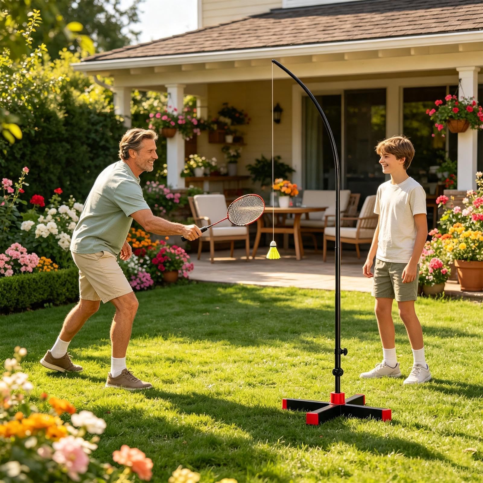Generico Allenatore di Badminton A Rimbalzo Automatico Strumento Portatile | Strumento Di Auto-Allenamento Per Badminton Per Donne Uomini Ragazzi Uso Interno Esterno Ca