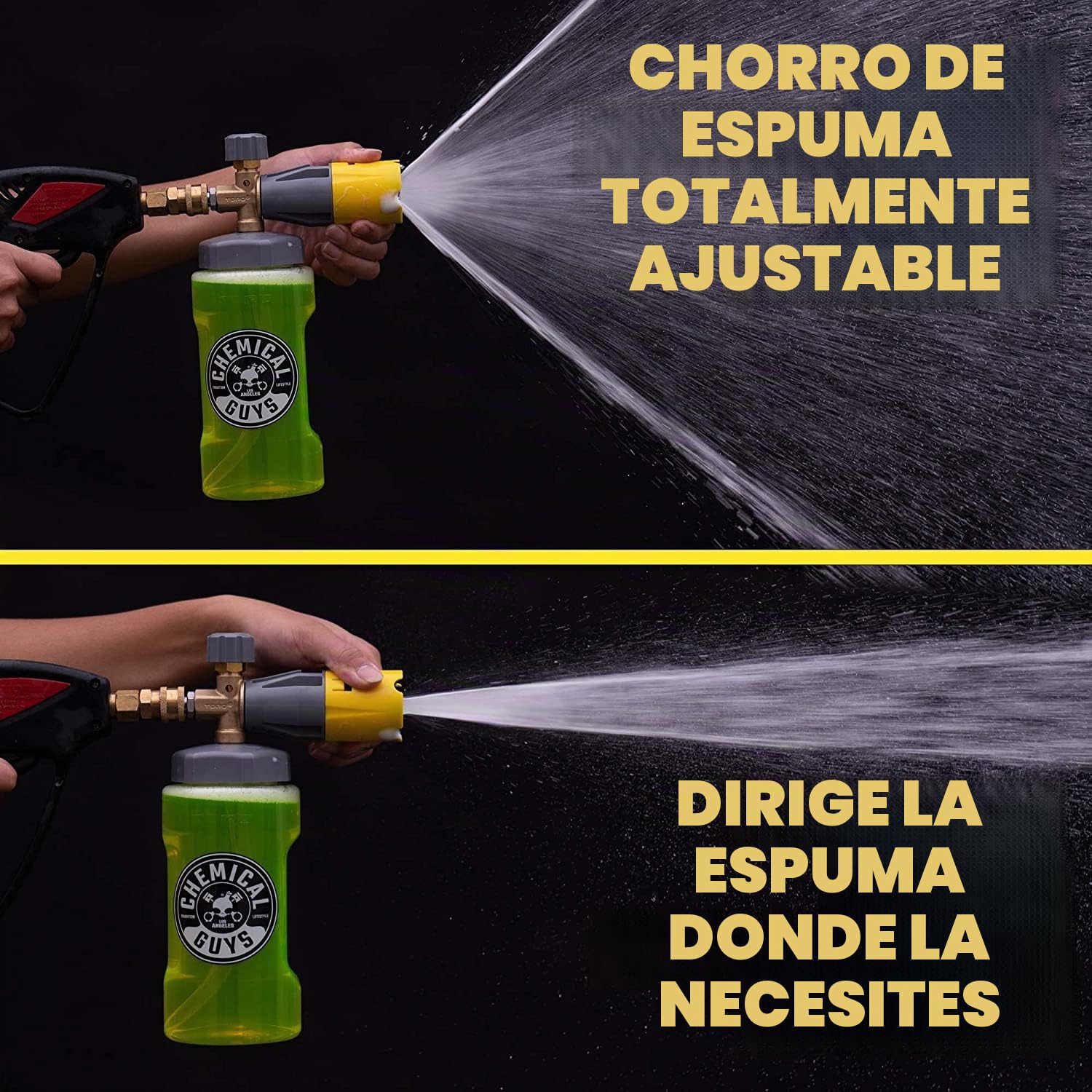 Chemical Guys EQP324 Cañón de Espuma de liberación máxima de Boca Grande (Lavado de Coche, Lavado de casa y Barco cañón de Espuma Que se Conecta a tu Lavadora a presión) Botella de 34 onzas