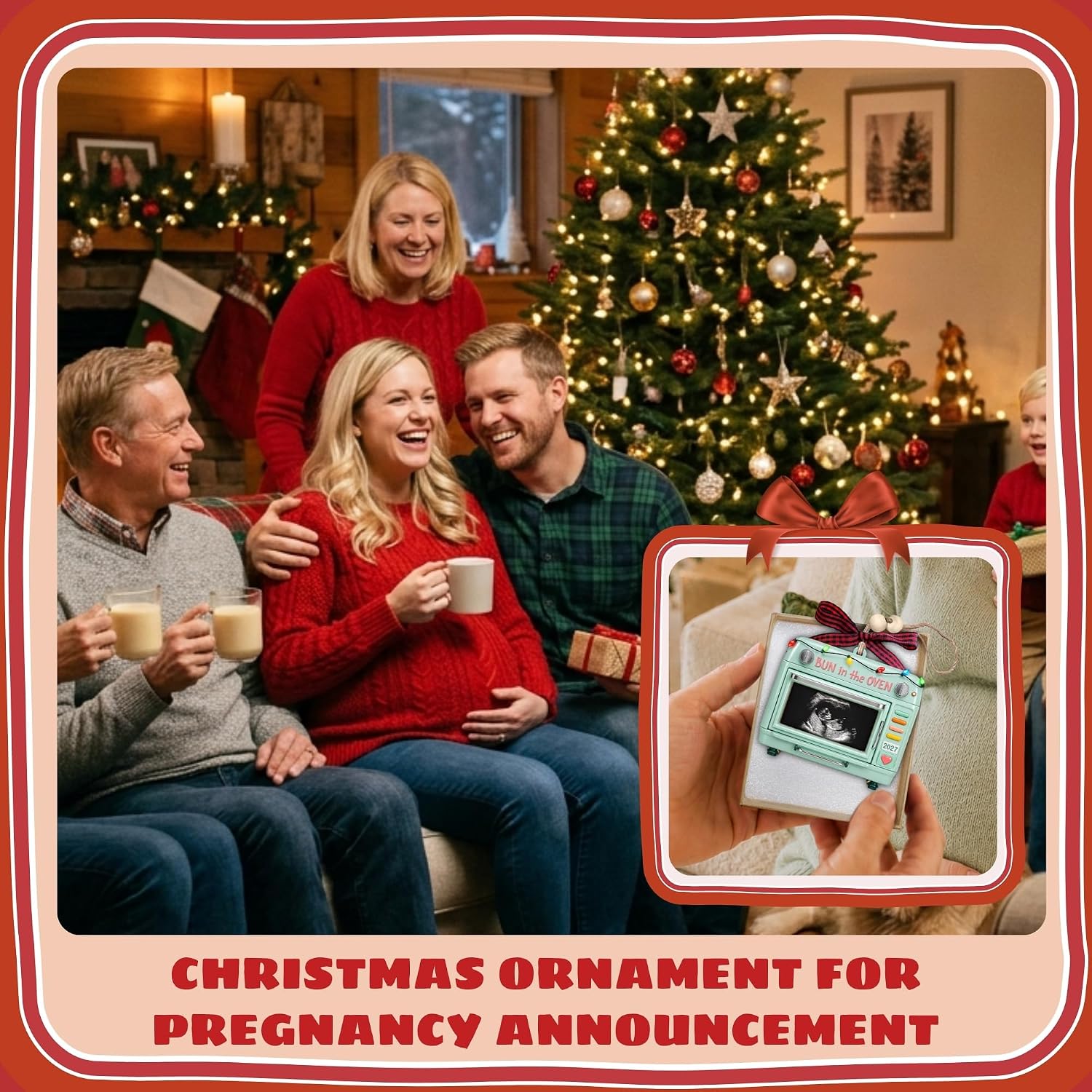 Pregnancy Gifts, New Parents Gifts - Custom Pregnancy Announcement Ornament image 3