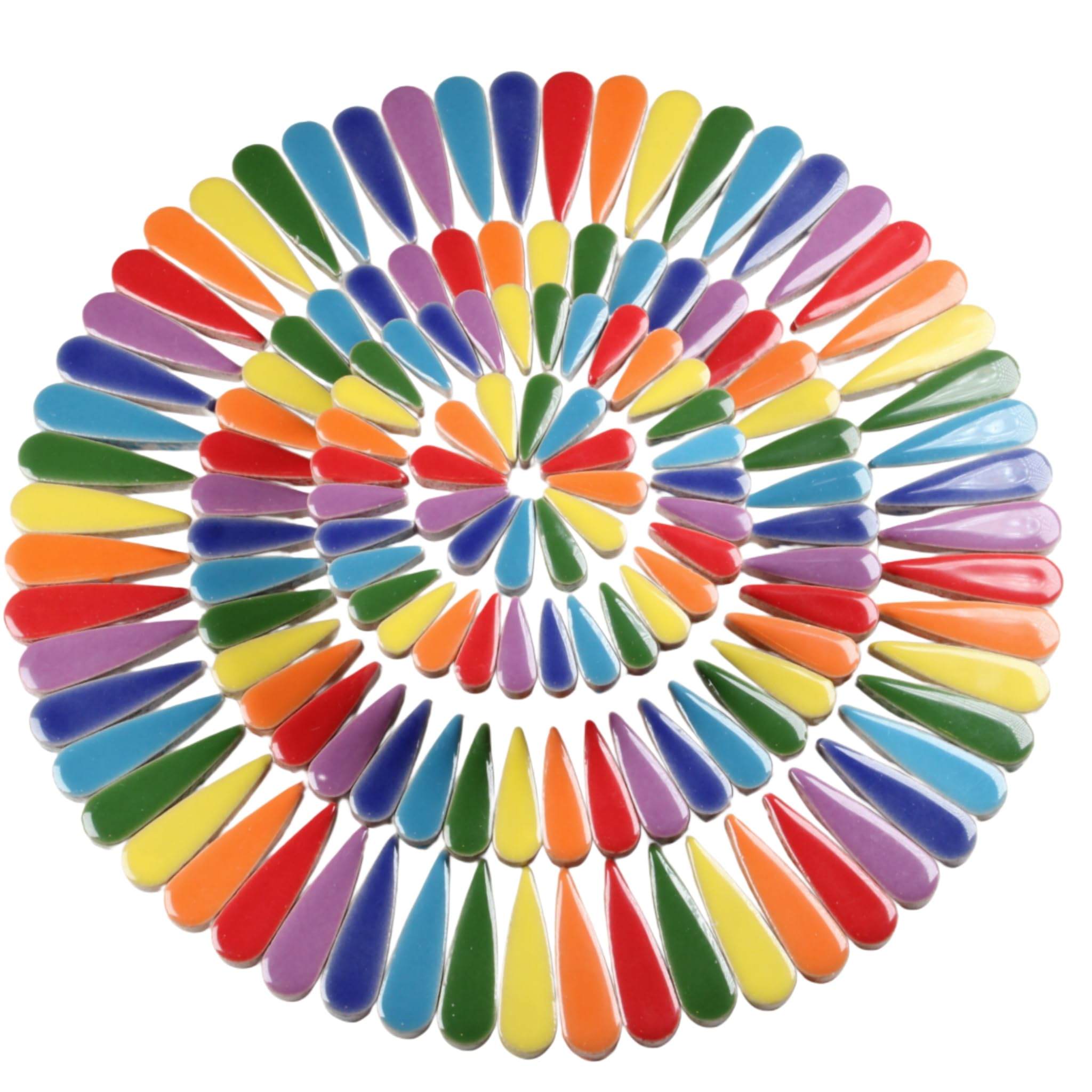 200g Petal Droplet Shaped Ceramic Mosaic Tiles for Crafts, Vibrant Colors, Ceramic Tiles for Mosaic Making Kits, DIY Arts and Crafts (Multi-Color)-image-31