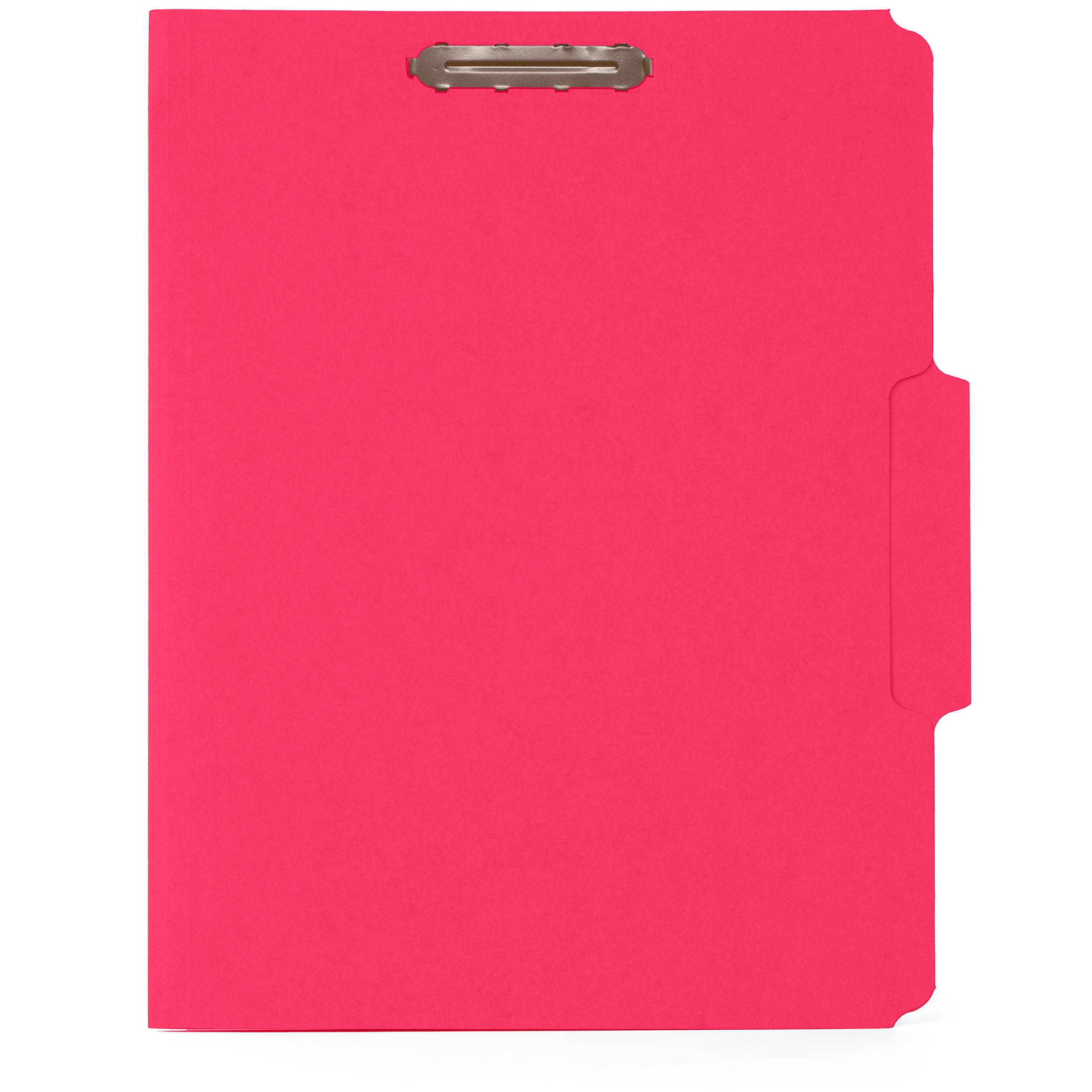 50 carpetas de archivos de cierre rojo, pestañas surtidas reforzadas de corte 1/3, duraderas 2 puntas diseñadas para organizar archivos médicos estándar, archivos de clientes legales, informes de