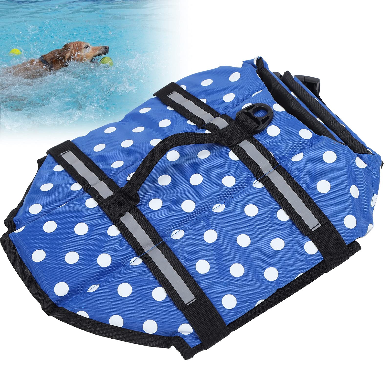 Gilet de sécurité pour Chien, Gilet de Sauvetage réfléchissant réglable pour Animaux de Compagnie, avec Haute flottabilité (XXL)