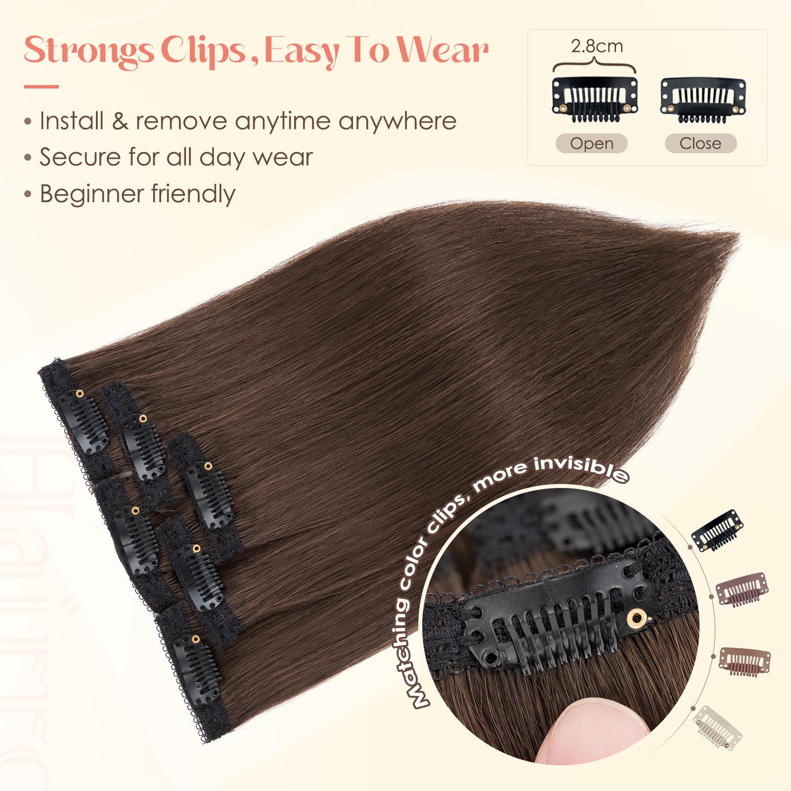 6 Clips Mini Real Human Hair Extensions 10 Inch Lightweight Volume Boost Amazon.com : Hairro 6PCS 6 Clips In Short Hair Extensions  main image 2