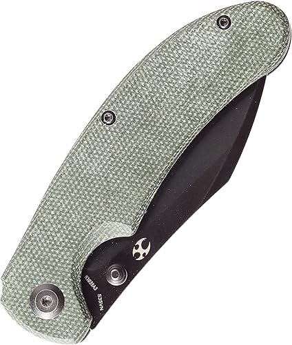 Miniatura 3 de KANSEPT Nesstreet Cuchillo plegable de bolsillo para hombres EDC Camping 3.58 pulgadas CPM-S35VN Material con mango de micarta verde para llevar