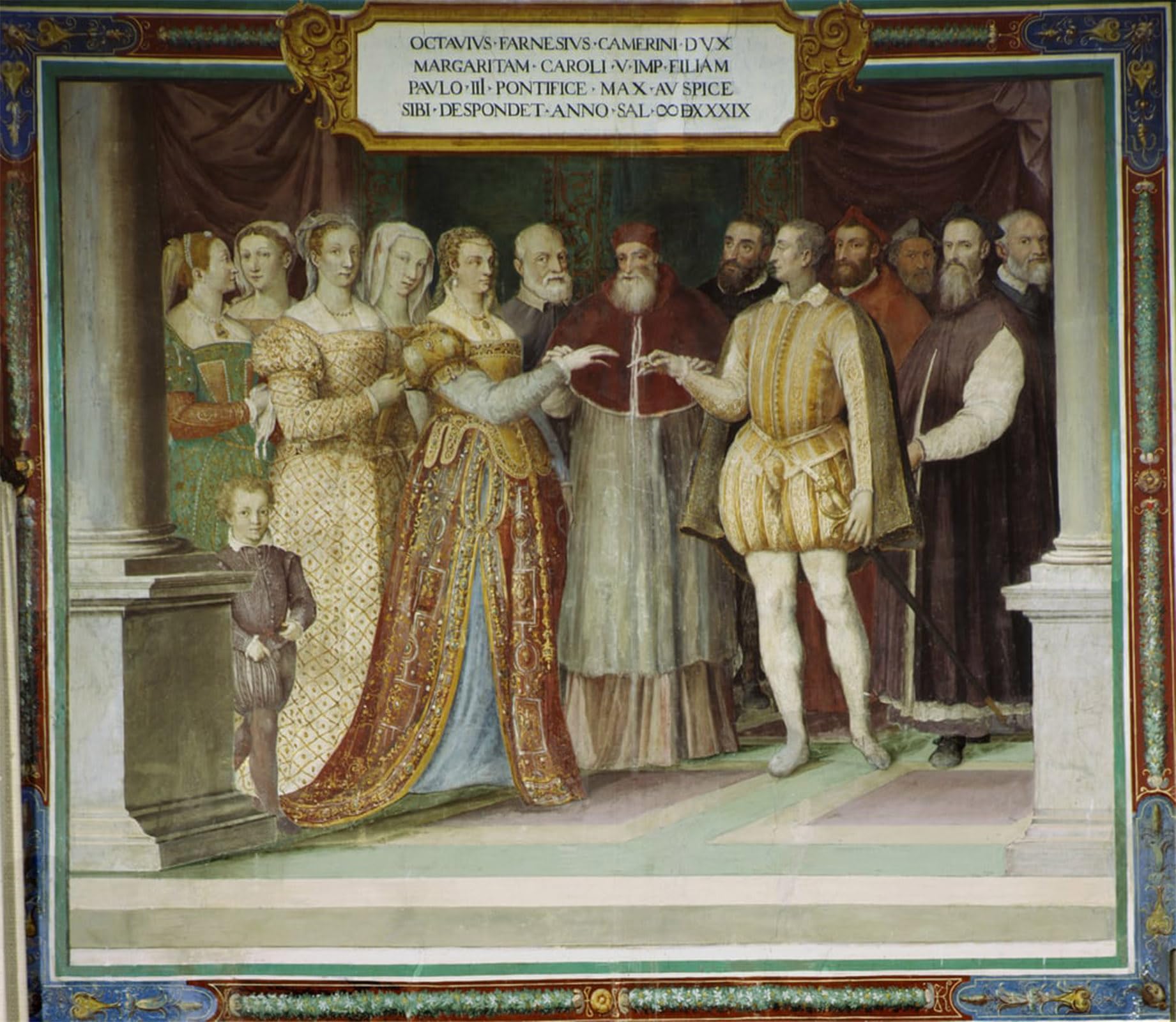 SERENDIPITP Retro Picture Poster Wall Art Pictures Painting the Marriage of Ottavio Farnese and Margaret of Austria Villa Farnese Caprarola Italy by Taddeo Zuccari for Wall Decor 60x90cm