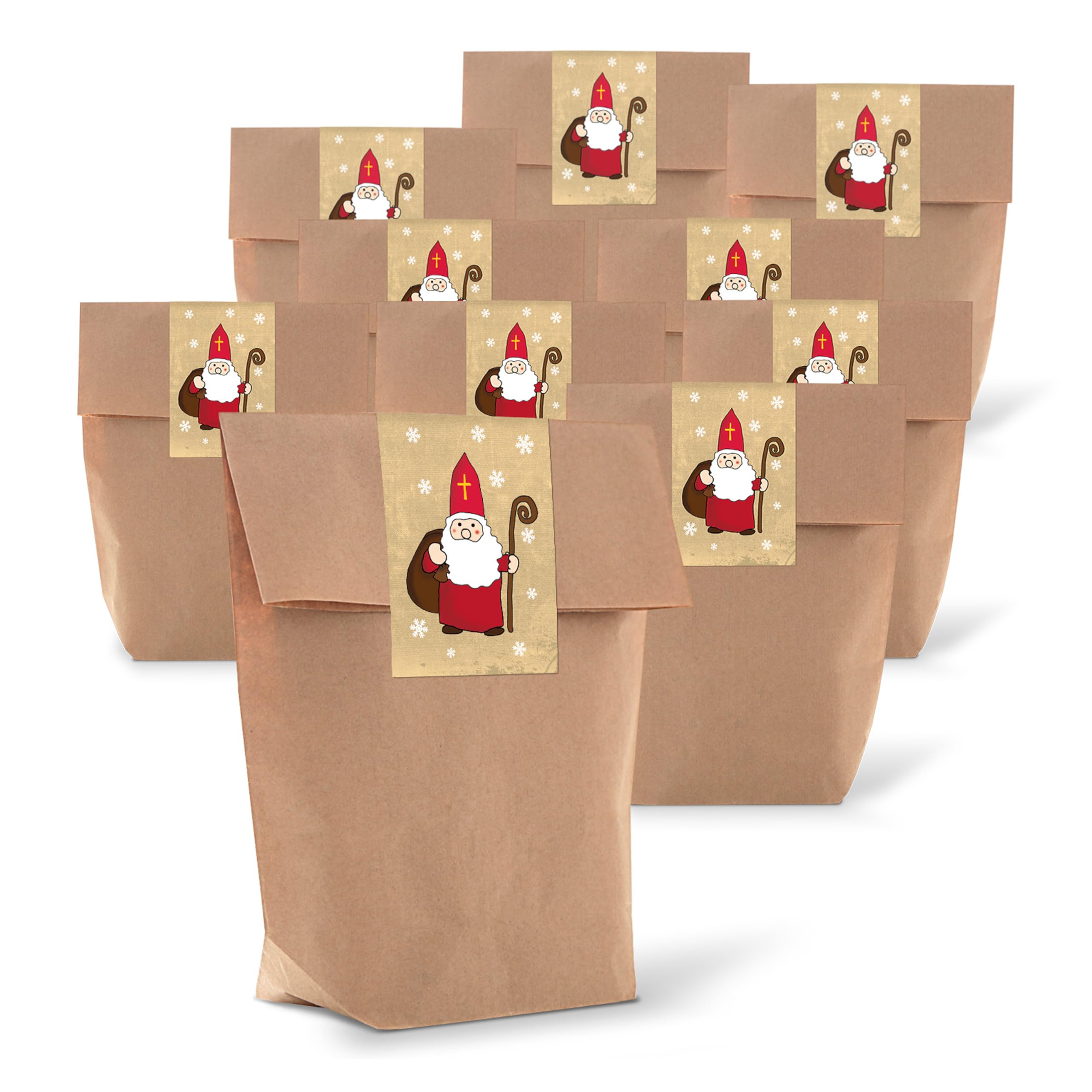 Lot De 50 Sacs En Papier Marron (30 X 10 X 15,5 Cm) Pour Les